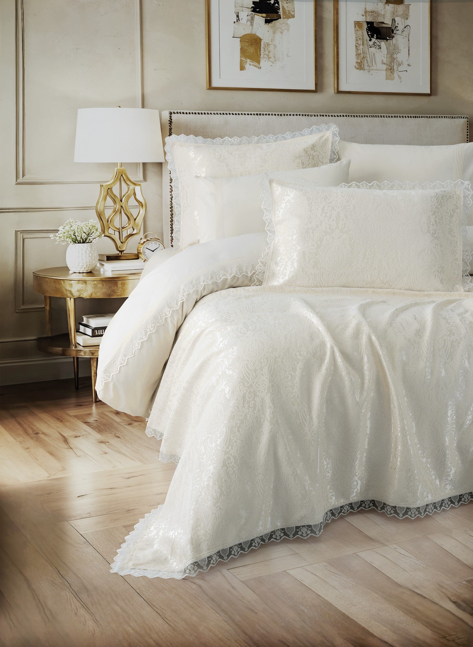 Cotton Box Chi Chi Double Piqué Duvet Cover Set Velora Cream