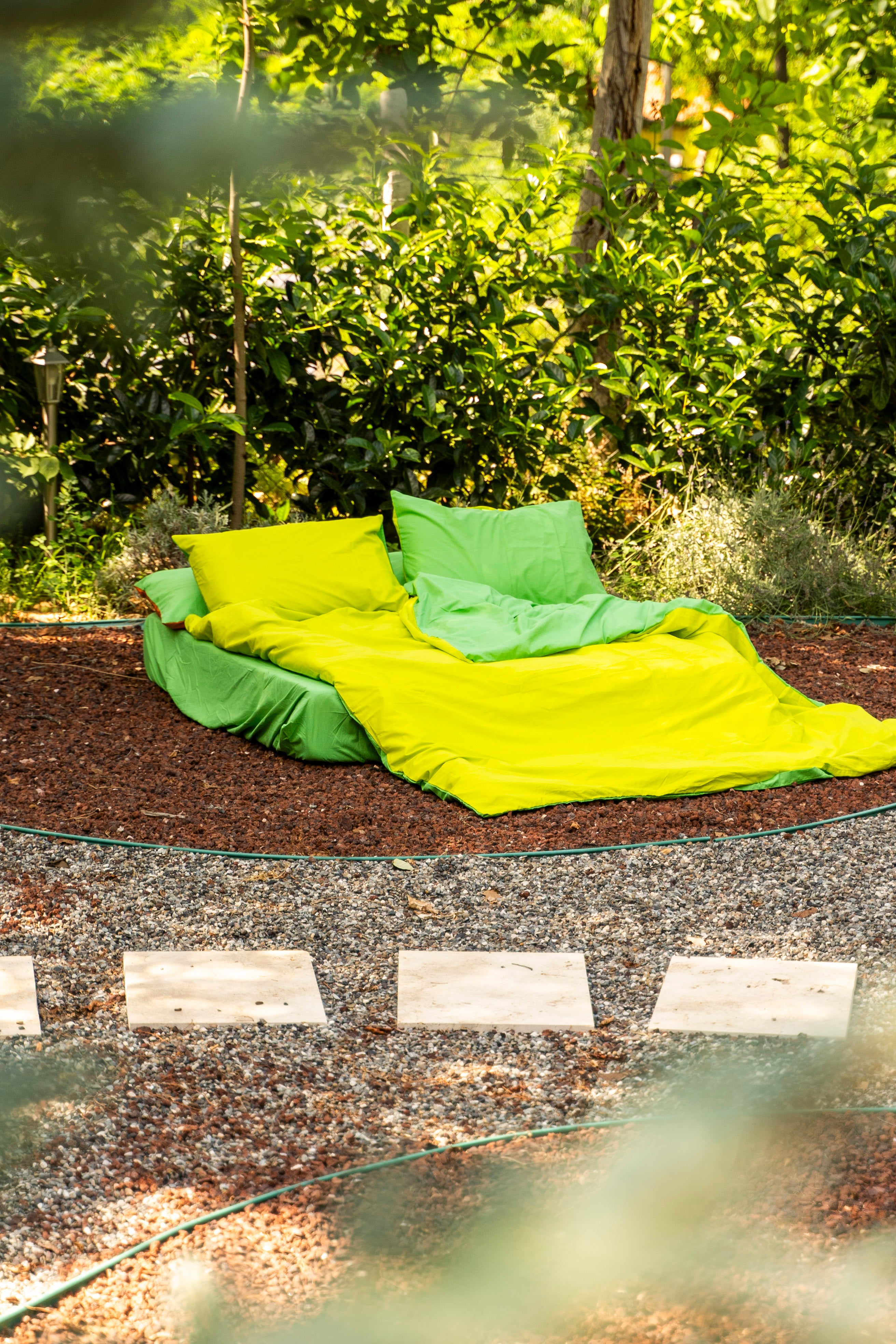 Cozy Home Popping Colors Çift Kişilik Lastikli Çarşaflı Nevresim Takımı Sage Sarı-Yeşil