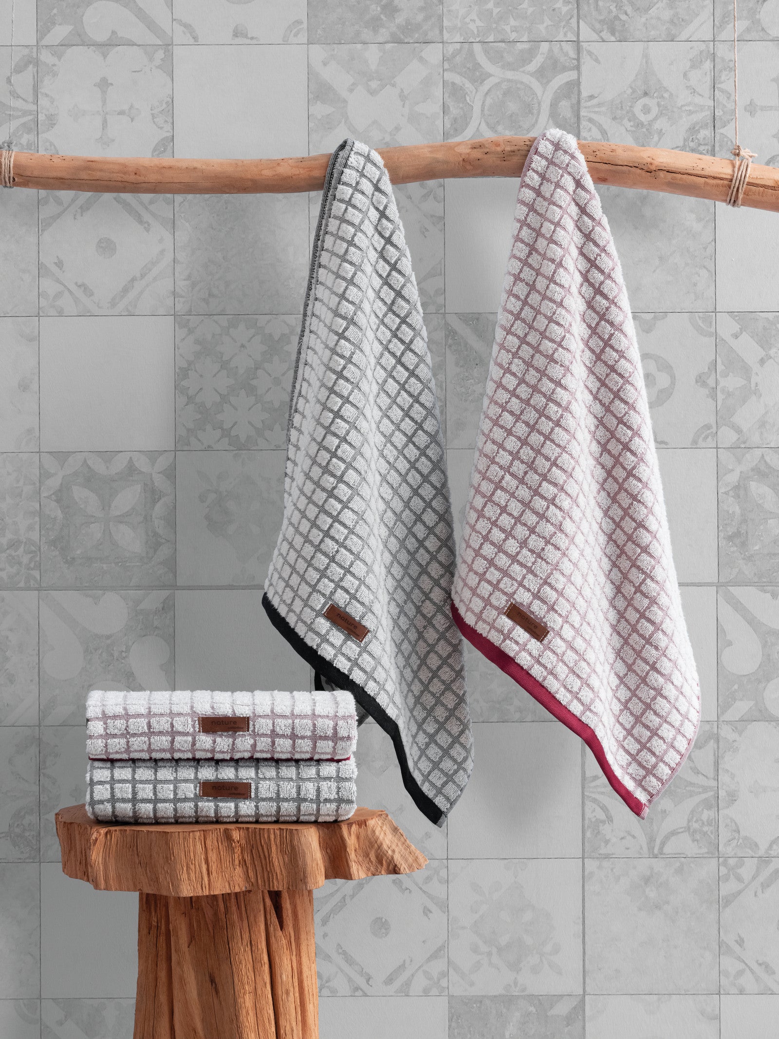 Cotton Box 100% Cotton 4-Piece Nature Jacquard Towel Set 50x90