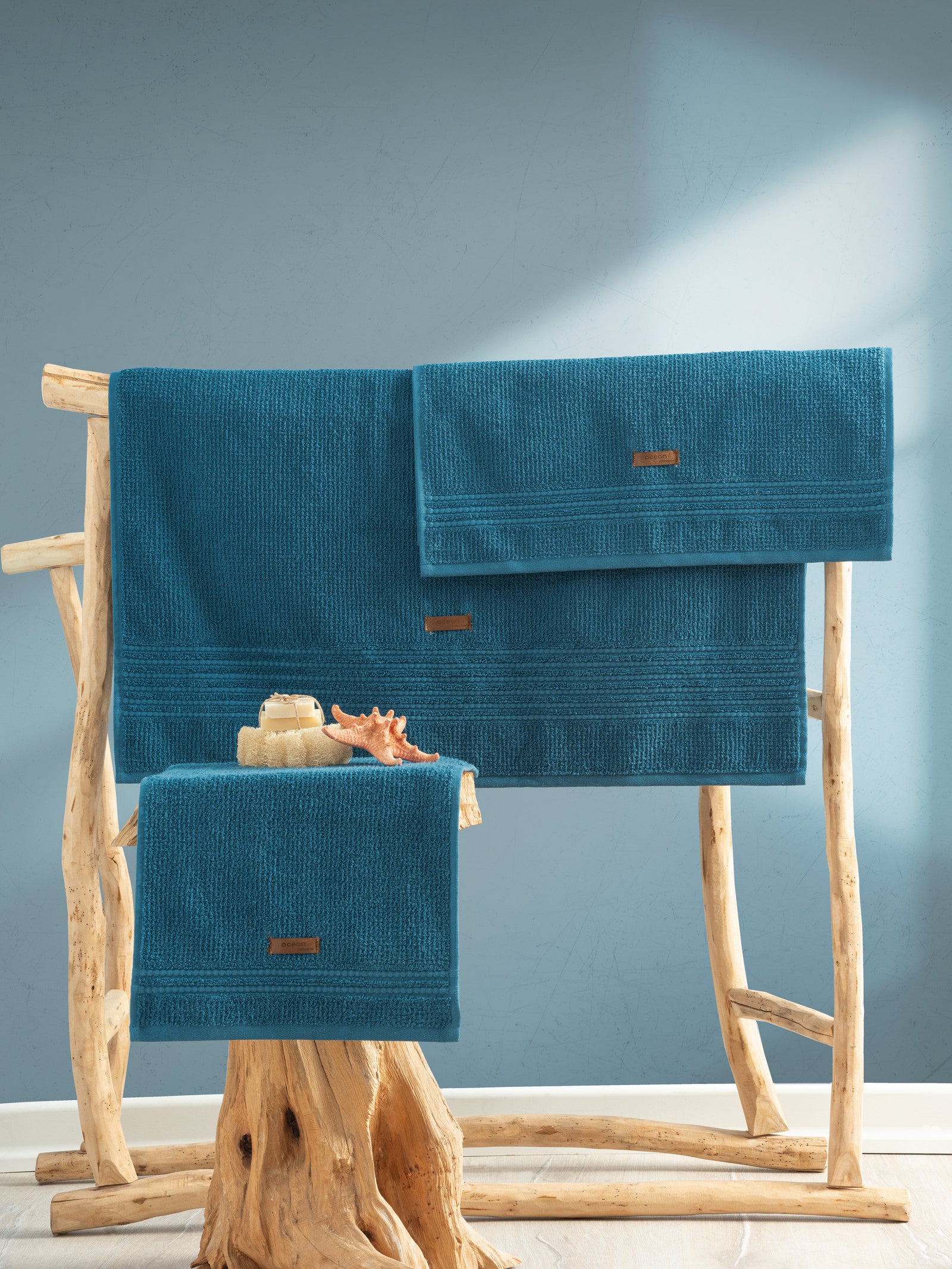 Cotton Box 100% Cotton Wellness Towel Set Ocean Petrol