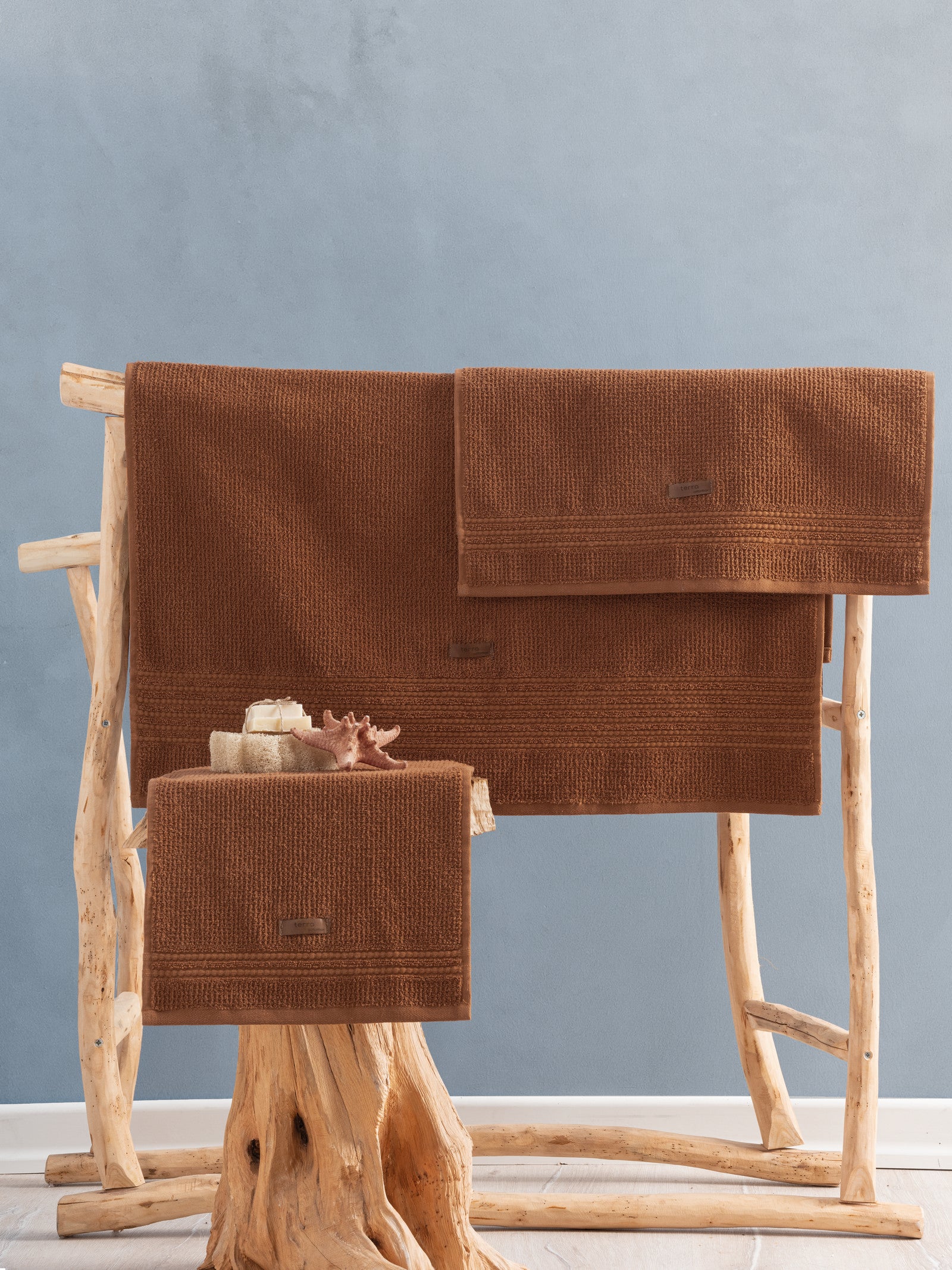 Cotton Box 100% Cotton Wellness Towel Set Terra Toprak