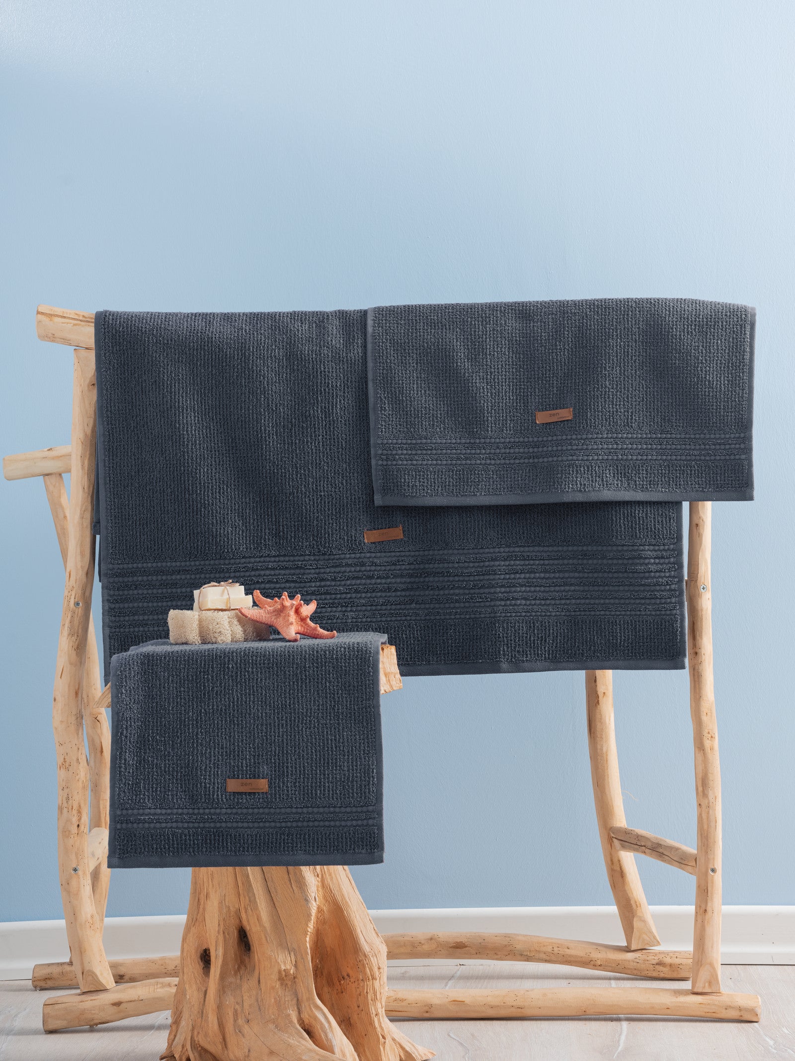 Cotton Box 100% Cotton Wellness Towel Set Zen Anthracite