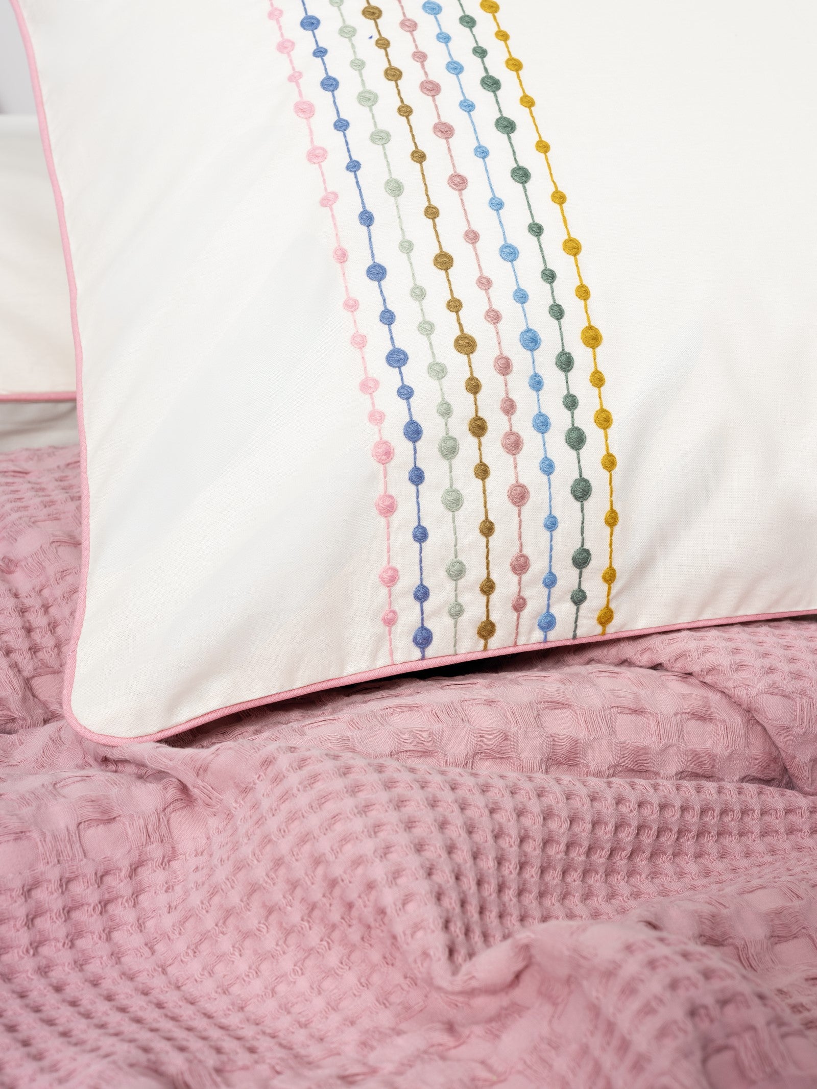 Cotton Box Aura Double Blanket Set Pebble Pink