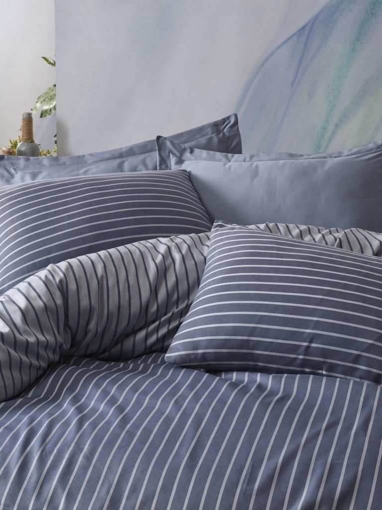 Cotton Box Bamboo Double Duvet Cover Set Blue