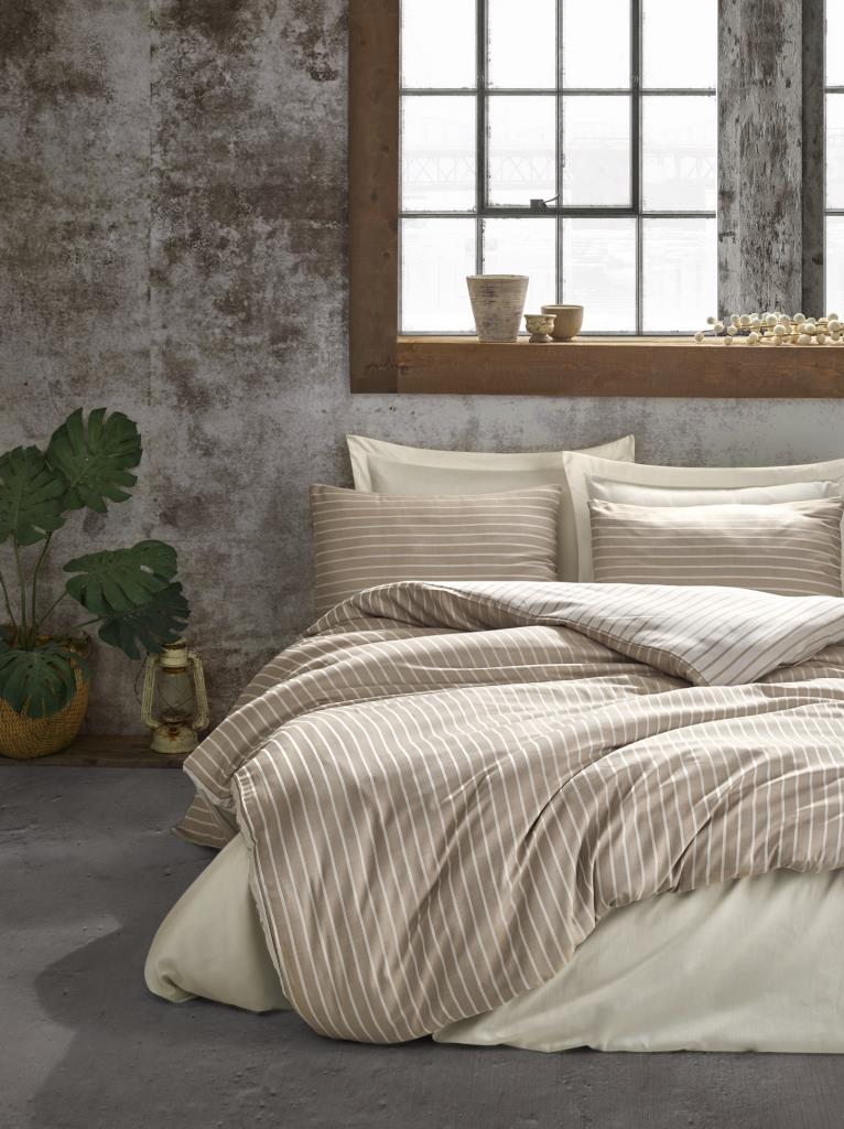 Cotton Box Bamboo Double Duvet Cover Set Mink