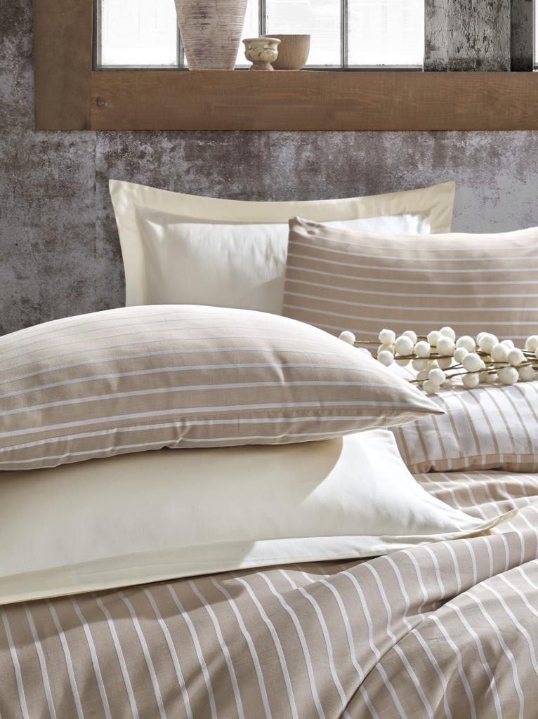 Cotton Box Bamboo Double Duvet Cover Set Mink