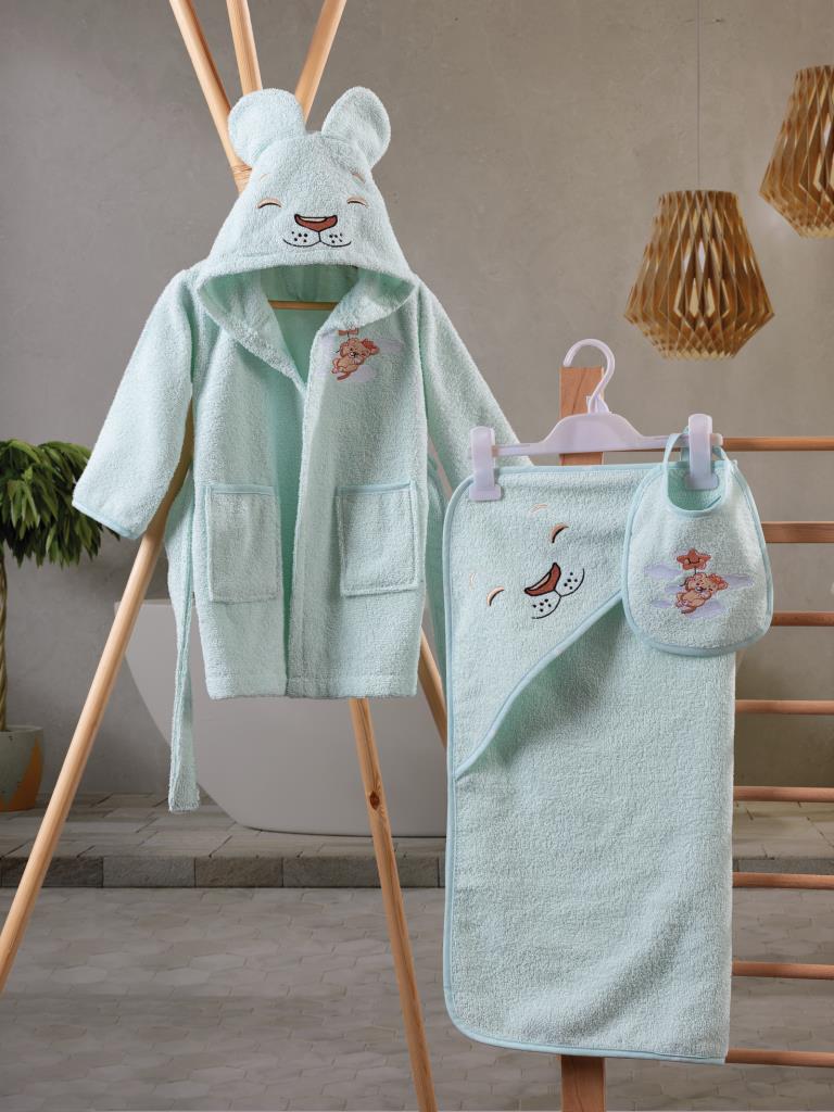 Cotton Box Baby Bath Set Aslan Mint