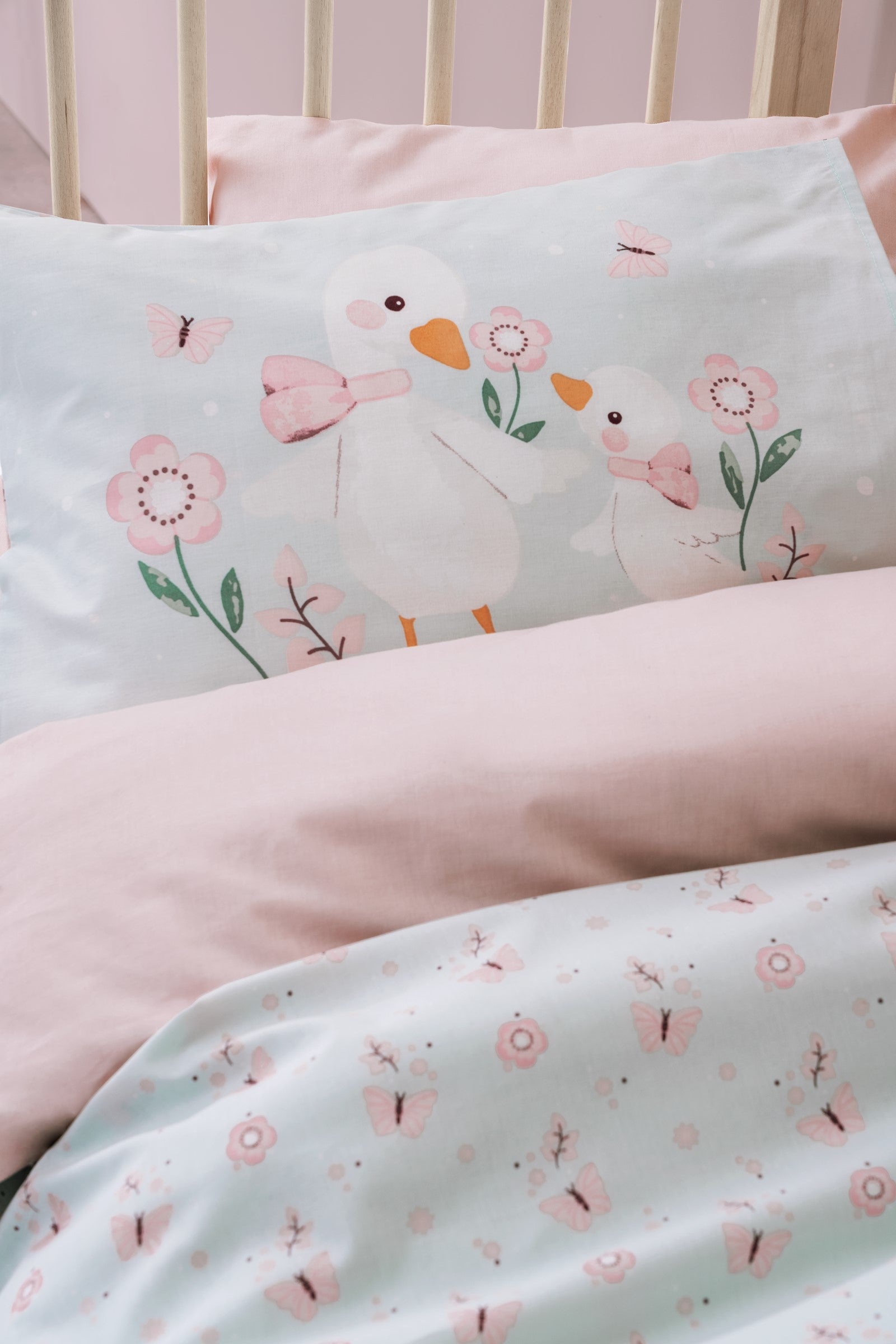 Cotton Box Baby Duvet Cover Set Mamiduck Pink