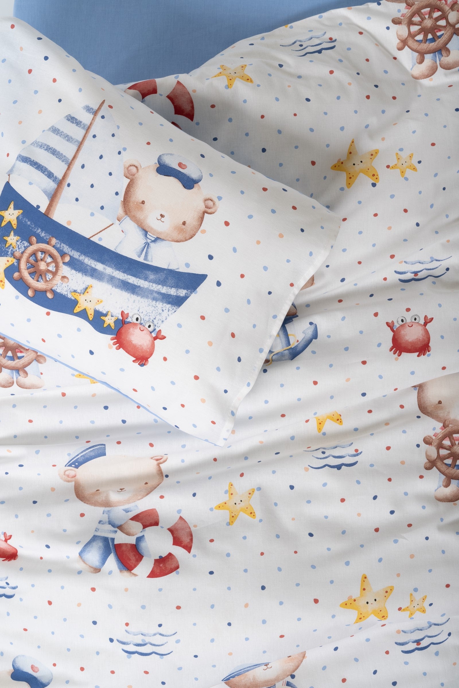 Cotton Box Baby Duvet Cover Set Seaman Blue