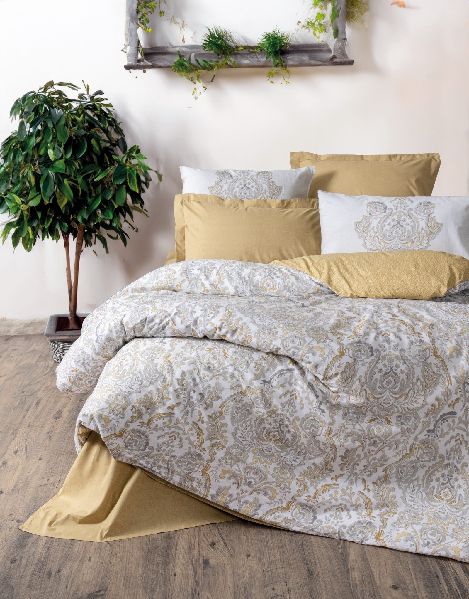 Cotton Box Bohemian Double Duvet Cover Set Najva Mustard