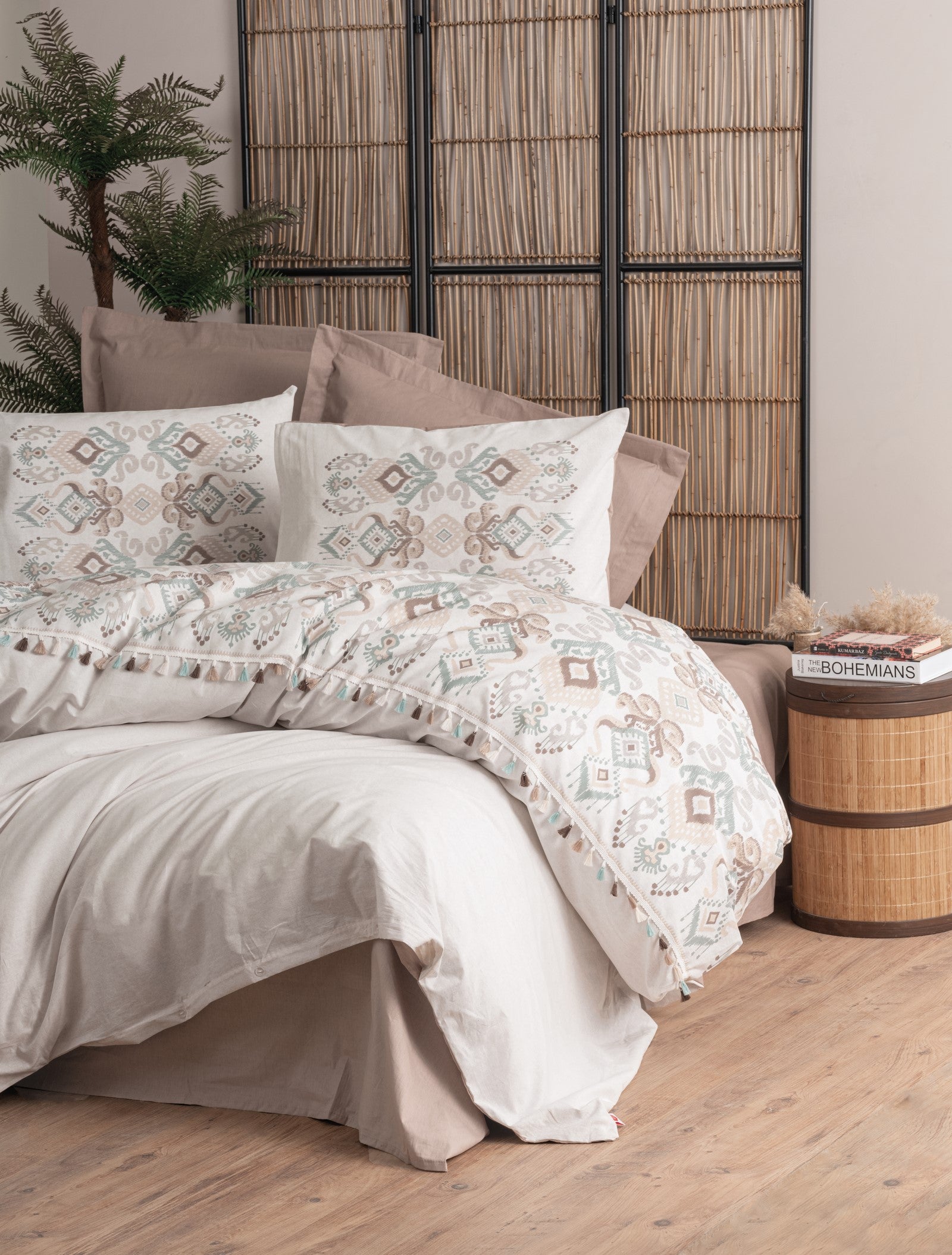 Cotton Box Candy Double Duvet Cover Set Asilo Brown