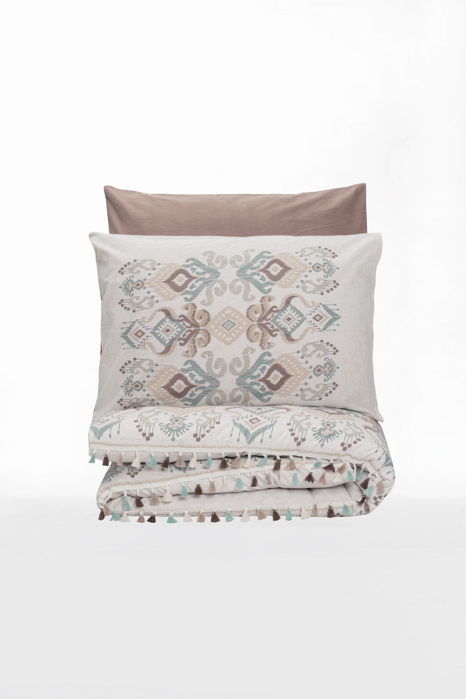 Cotton Box Candy Double Duvet Cover Set Asilo Brown