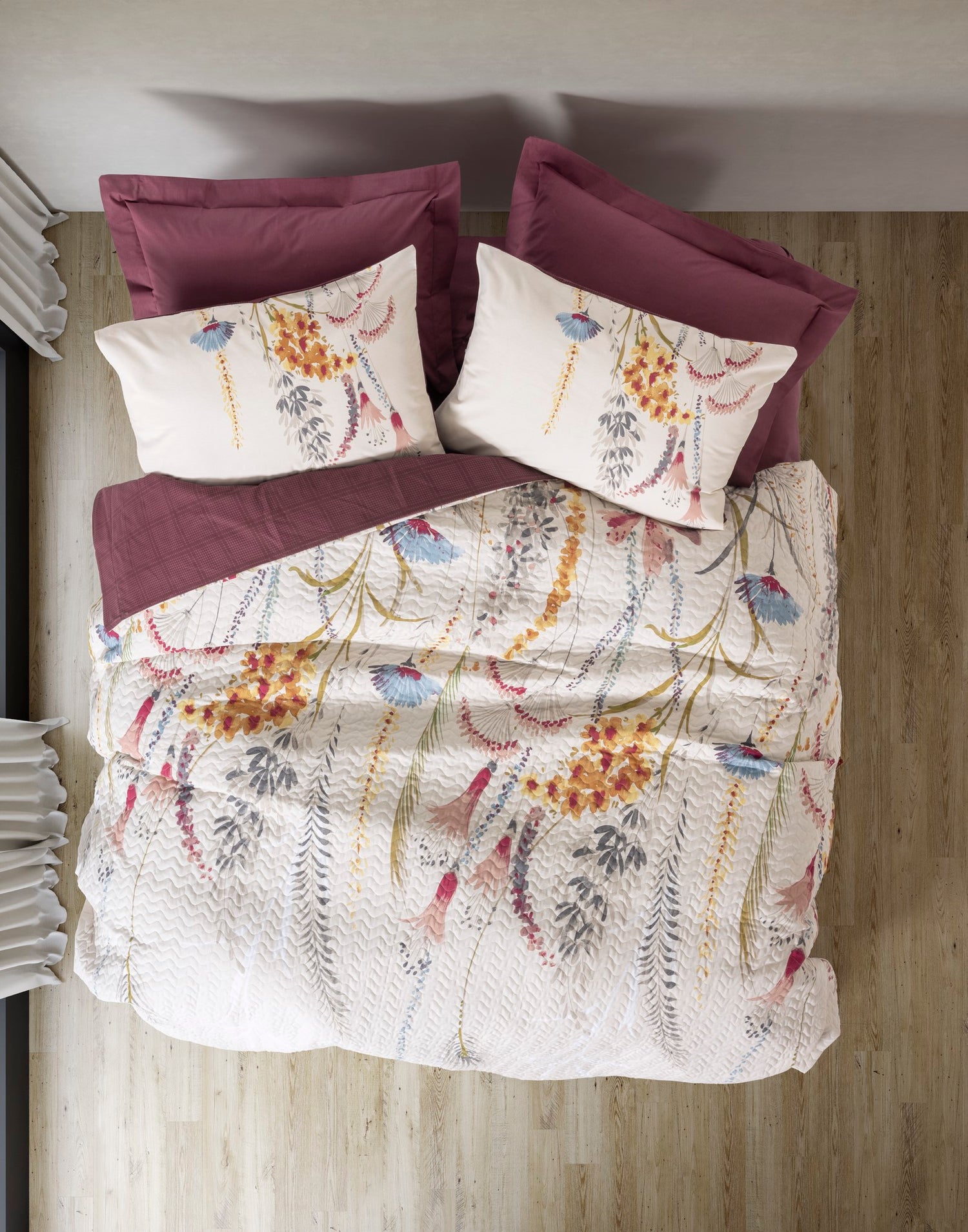 Cotton Box Double Complete Set Flos Claret Red