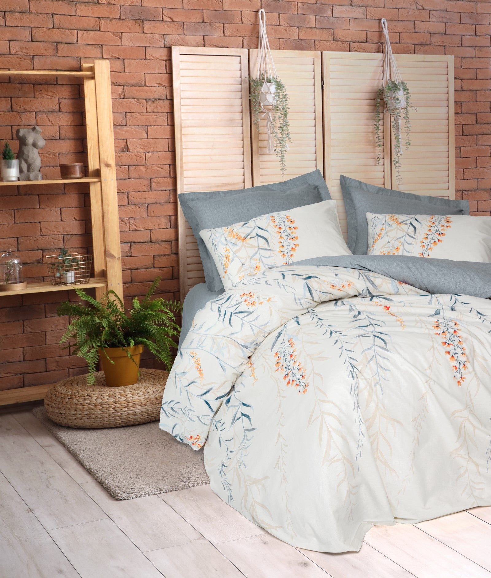 Cotton Box Çift Kişilik Nevresim Takımı Hiedra Indigo