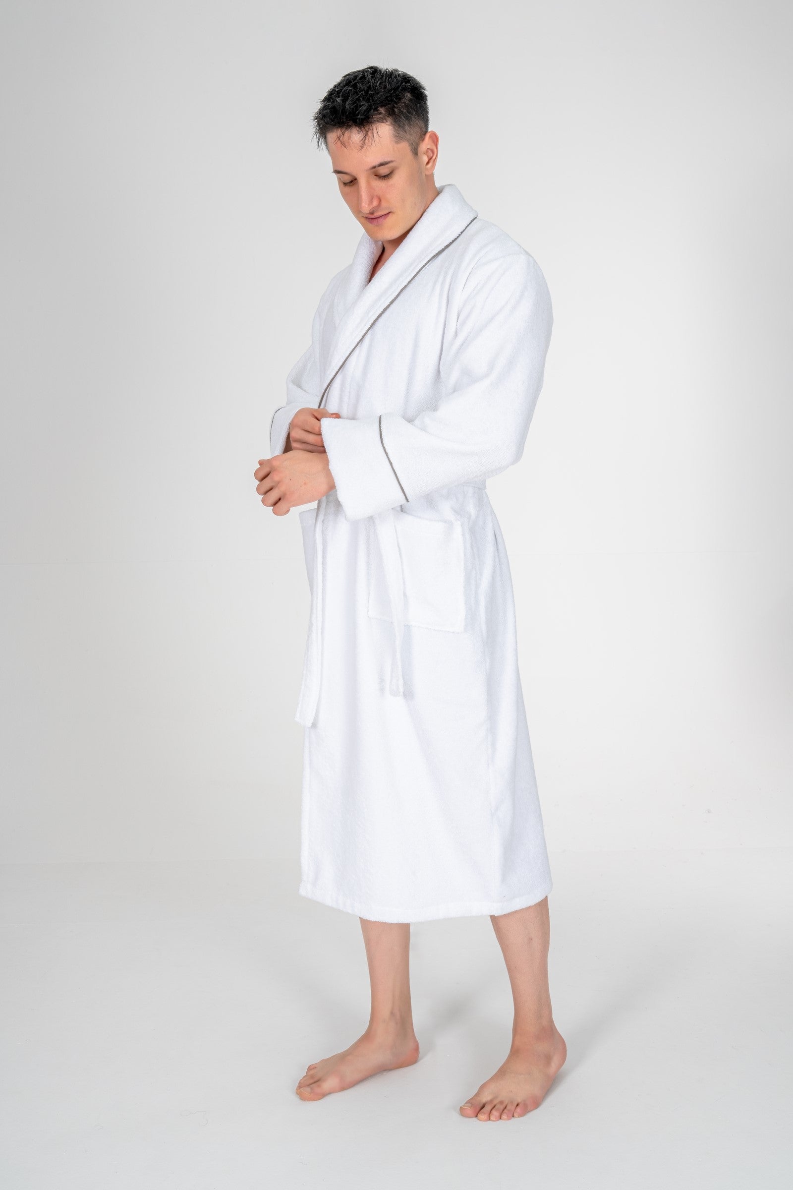 Cotton Box Classic Bathrobe Set Guher White Men L/XL