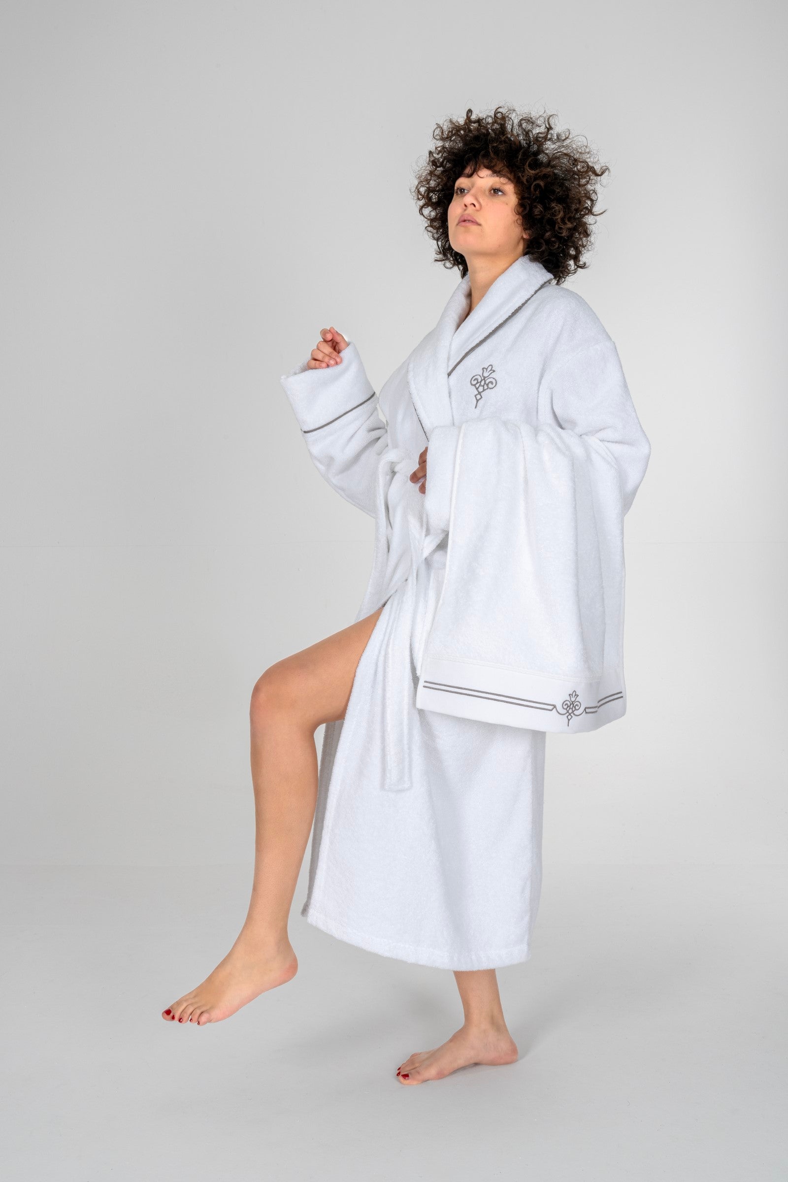 Cotton Box Classic Bathrobe Set Guher White Women M/L