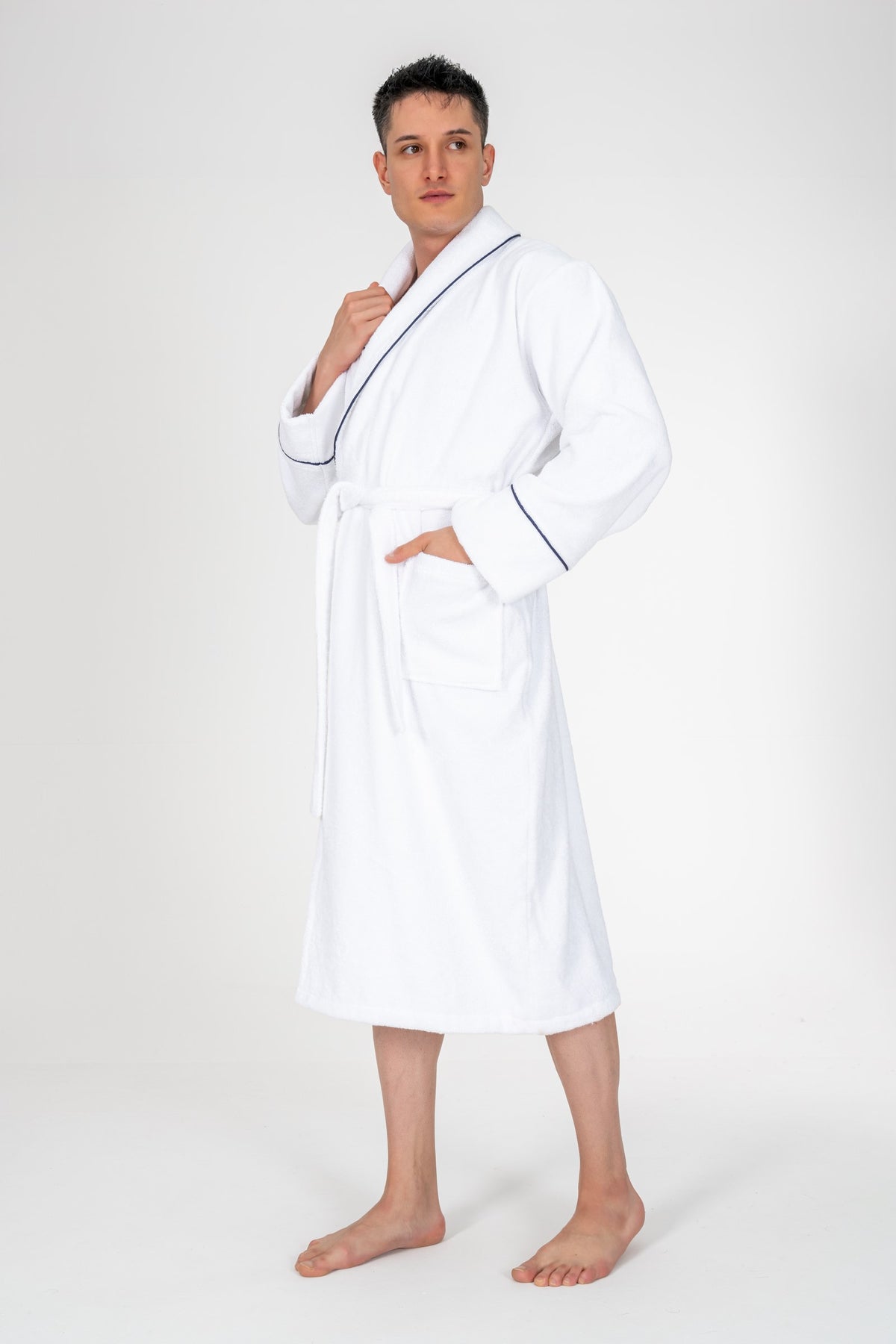 Cotton Box Classic Bathrobe Set Josina White Men L/XL
