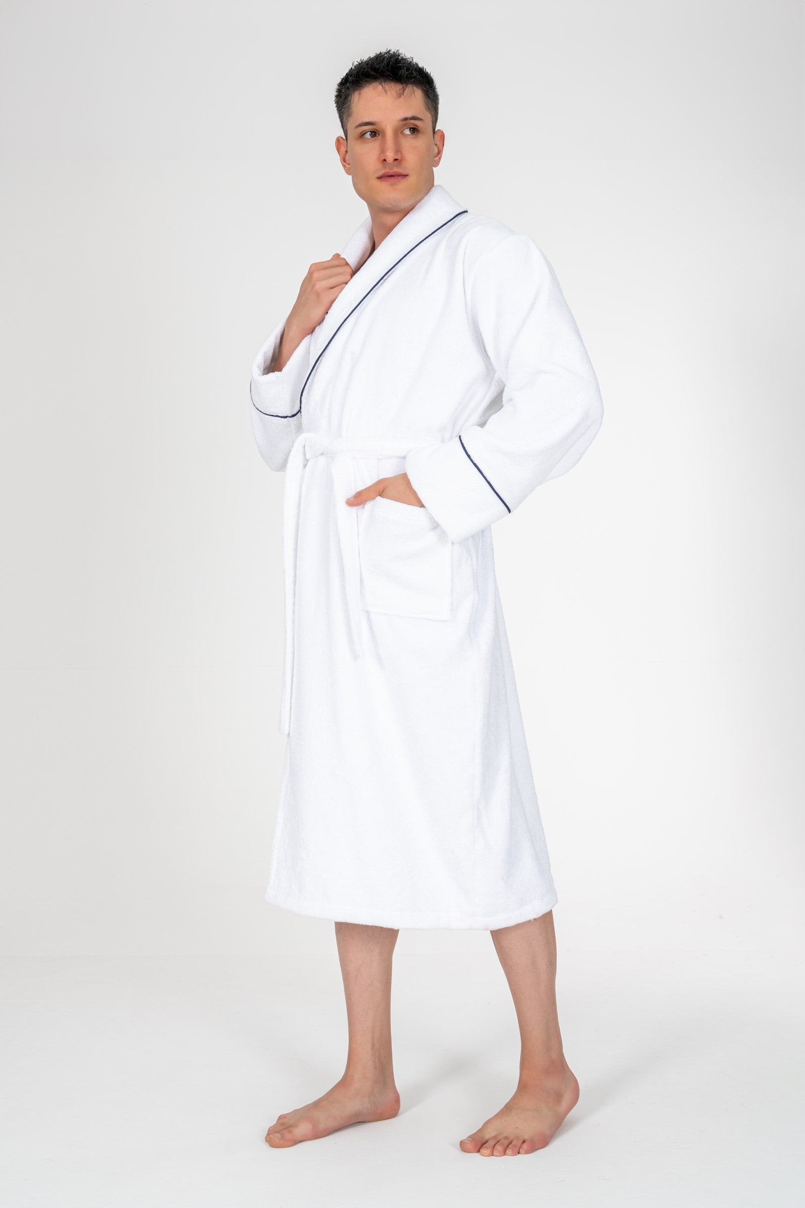 Cotton Box Classic Bathrobe Set Josina White Men L/XL