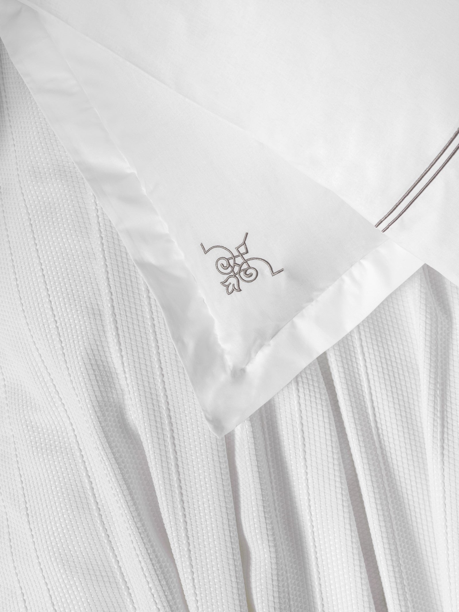 Комплект пододеяльников Cotton Box Classic Dowry Double Pique Duvet Cover Set Güher White