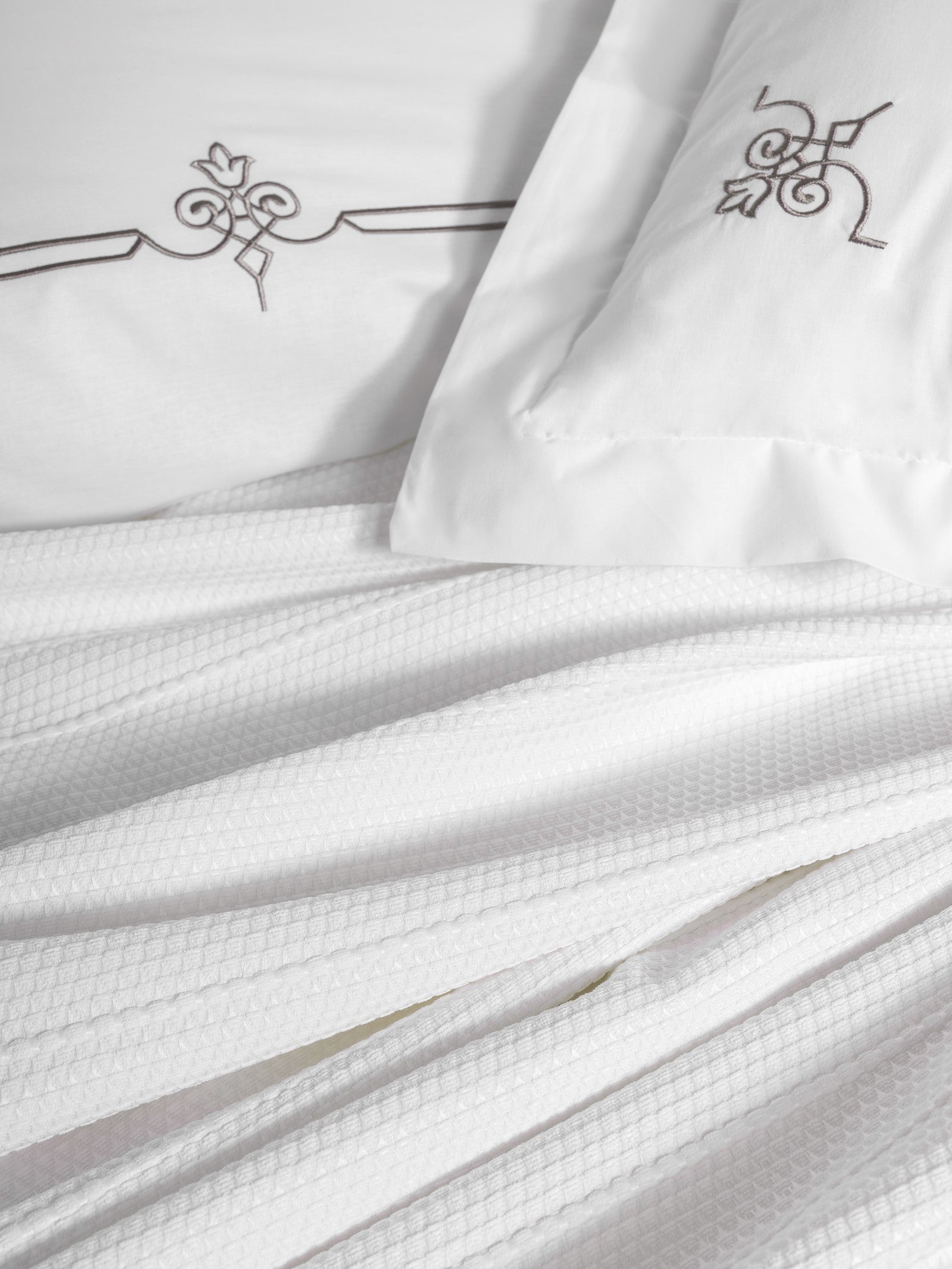 Комплект пододеяльников Cotton Box Classic Dowry Double Pique Duvet Cover Set Güher White
