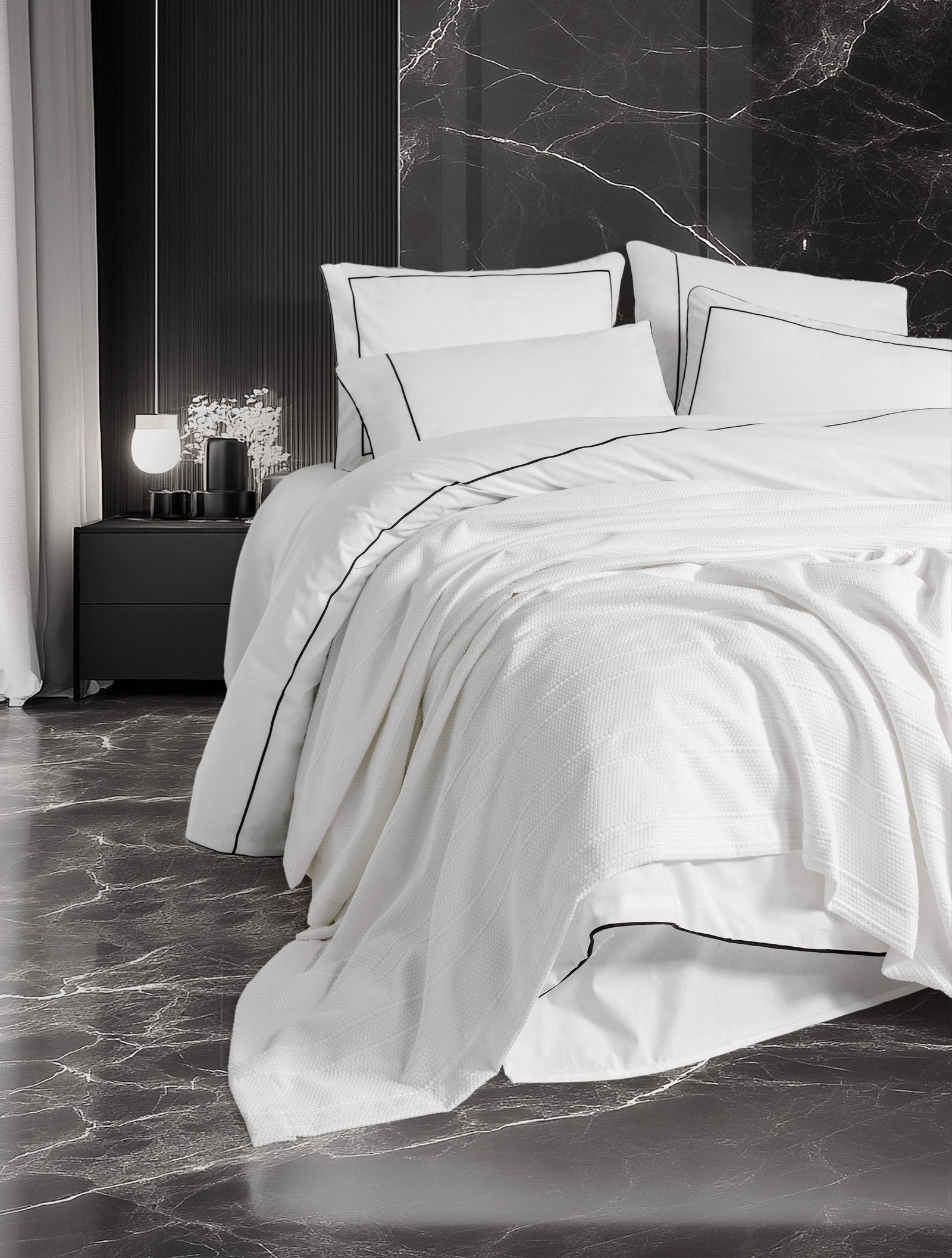 Комплект пододеяльников Cotton Box Classic Dowry Double Pique Mahur White