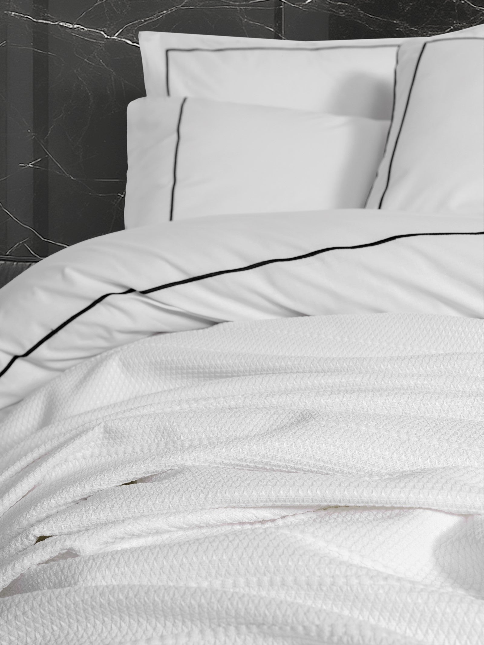 Комплект пододеяльников Cotton Box Classic Dowry Double Pique Mahur White