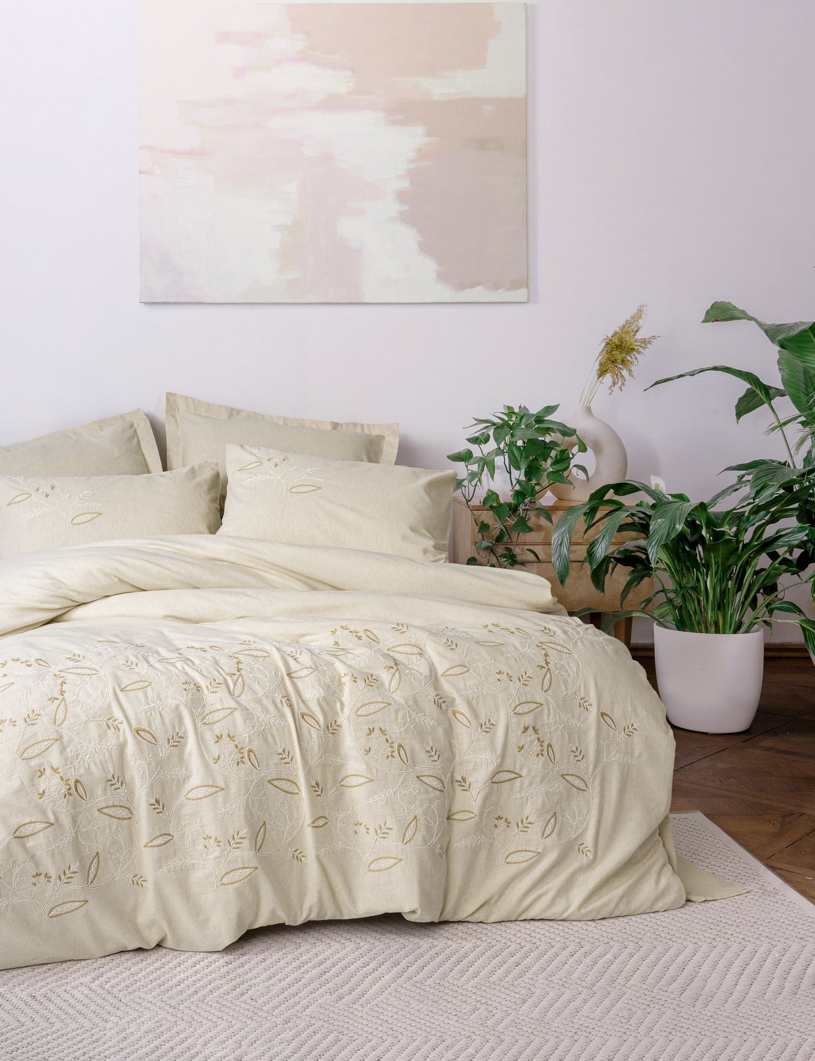 Cotton Box Cotton Linen Double Duvet Cover Set Lapelis