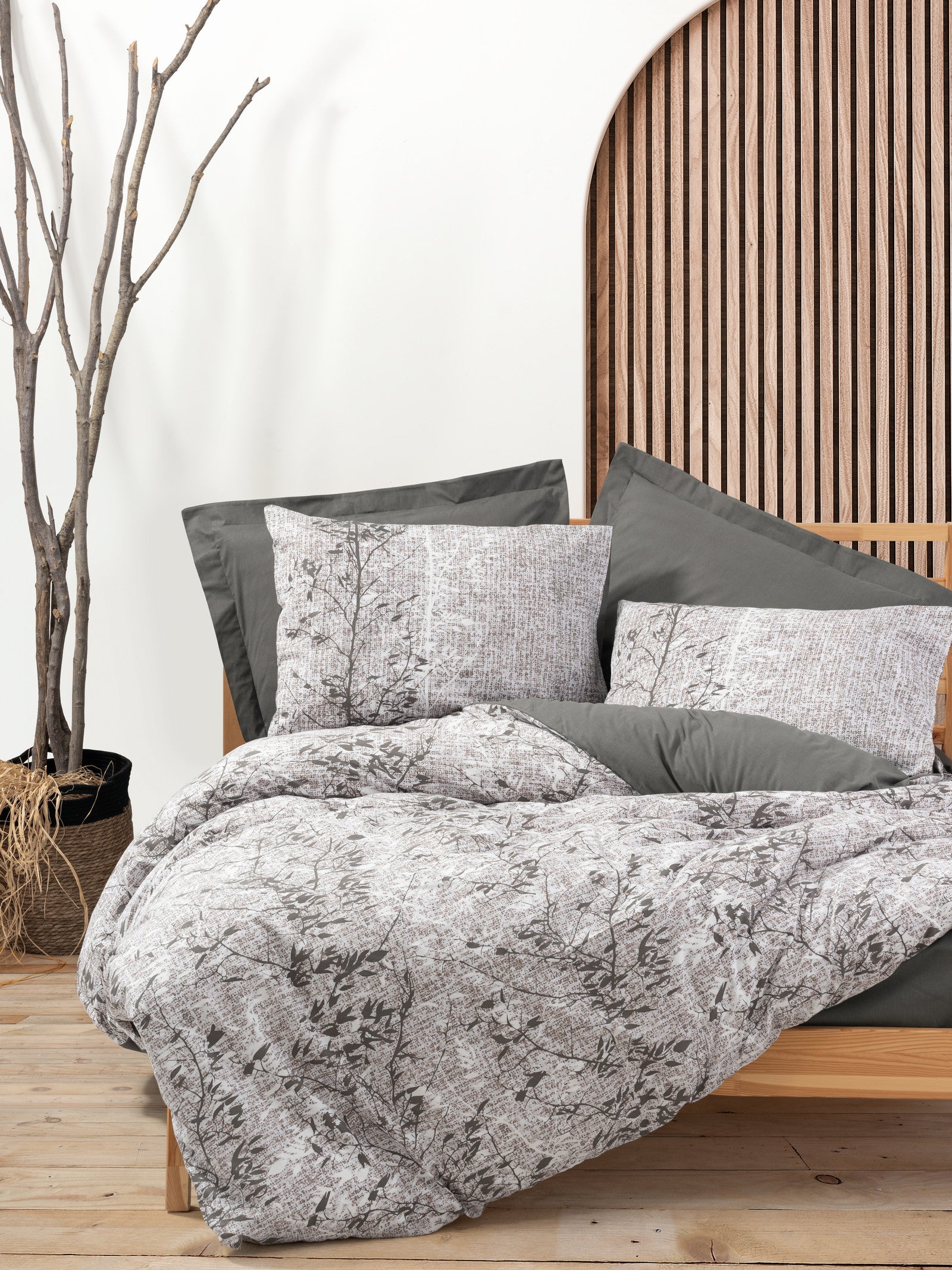 Cotton Box Dual Double Duvet Cover Set Odin Brown