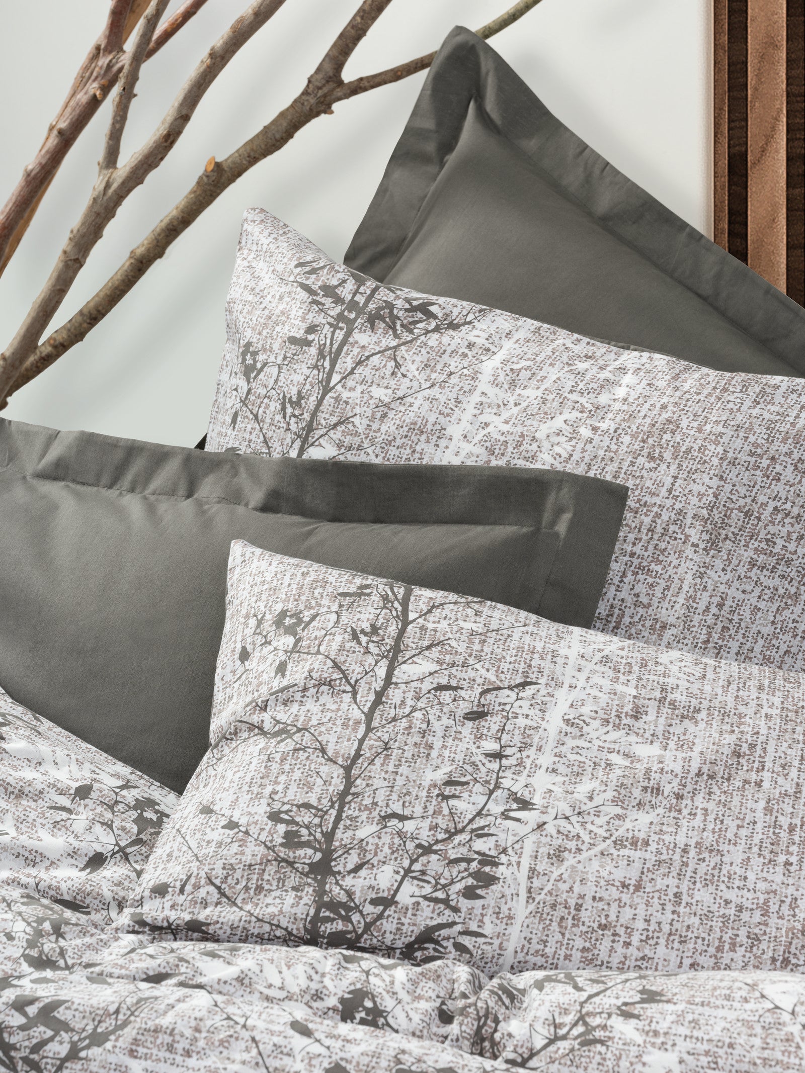 Cotton Box Dual Double Duvet Cover Set Odin Brown