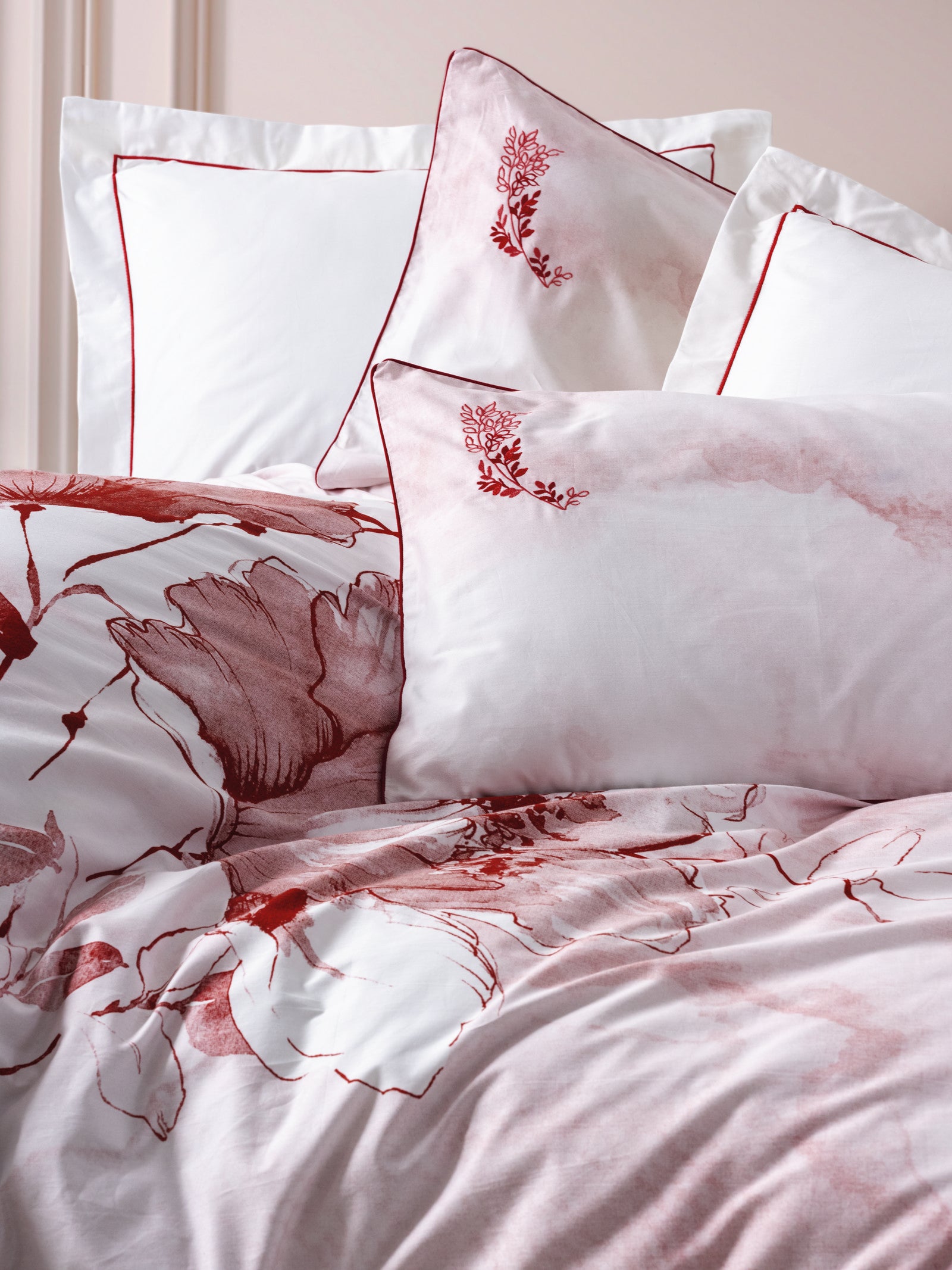 Комплект пододеяльников Cotton Box Elite Satin Double Duvet Set Gules Red