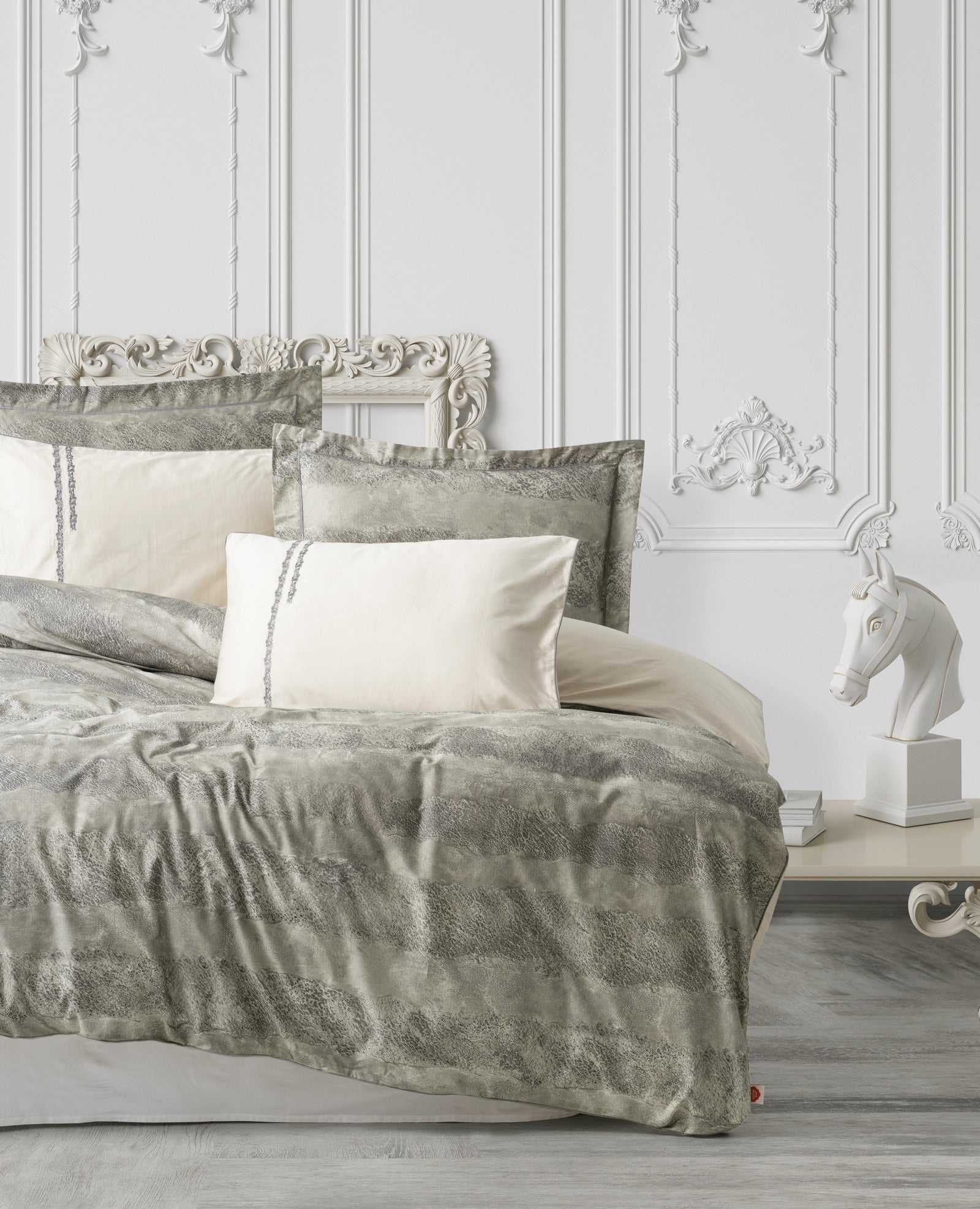 Cotton Box Elite Satin Double Duvet Cover Set Sendero Khaki