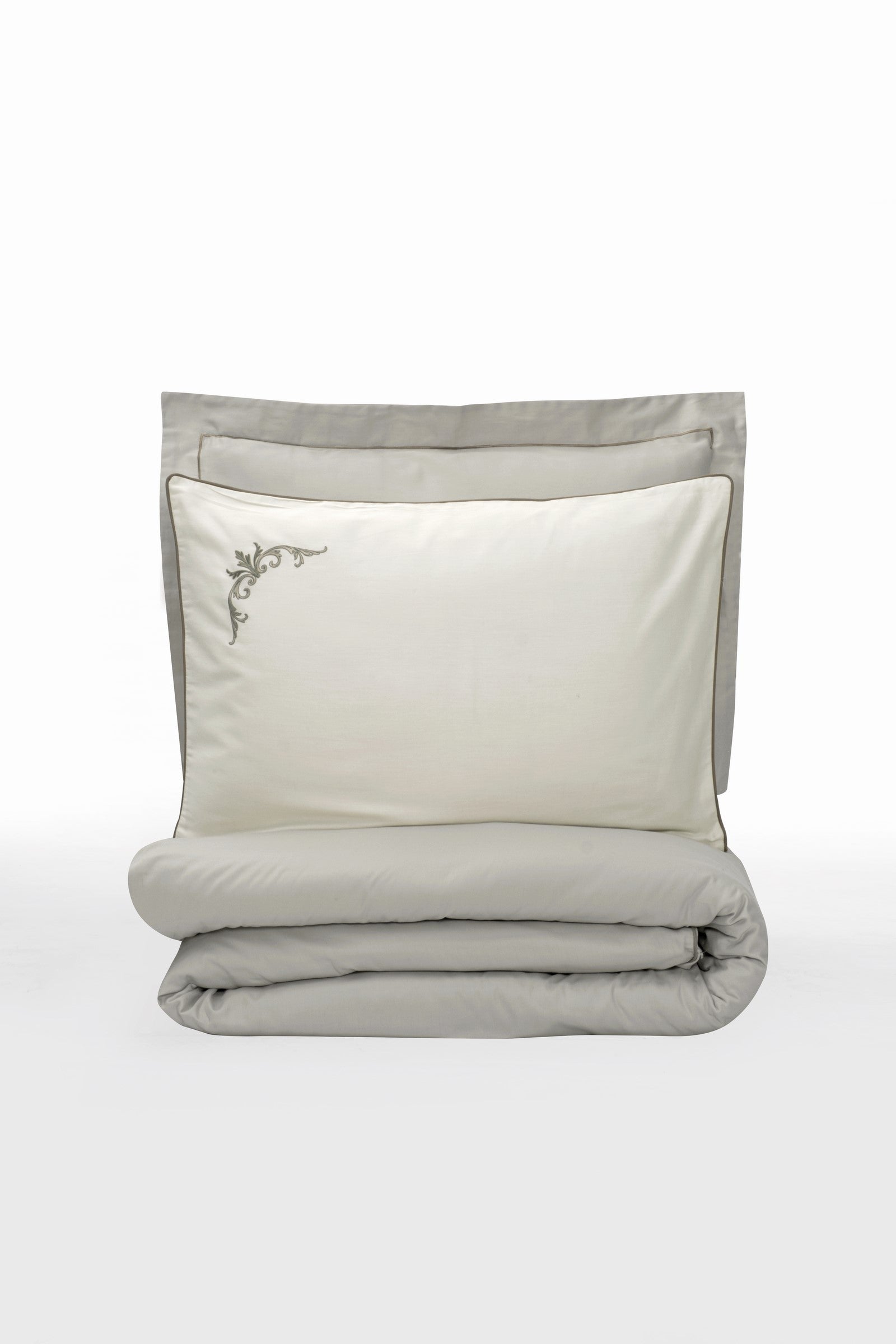Cotton Box Elite Satin Double Duvet Cover Set Teresa Beige