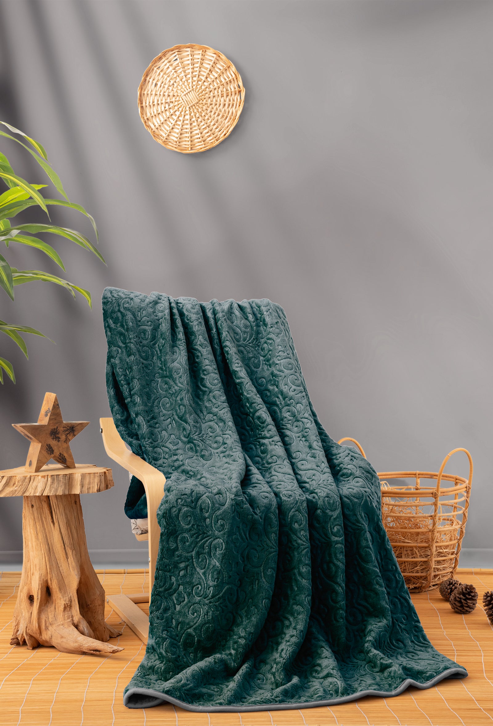 Cotton Box Emboss Double Blanket Oil