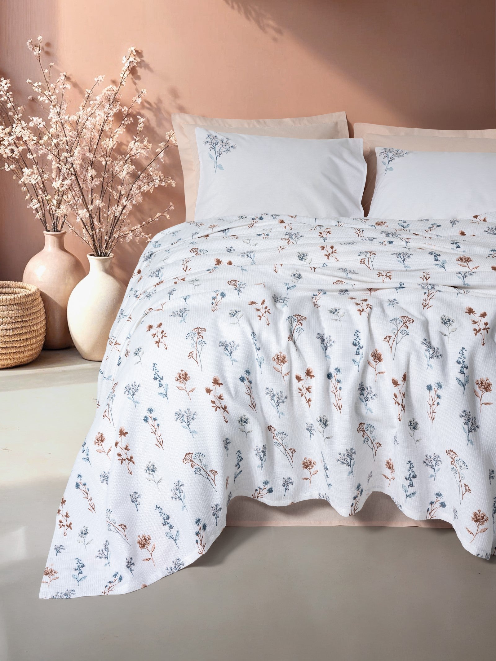 Cotton Box Estiva Çift Kişilik Pike Takımı Briar Somon