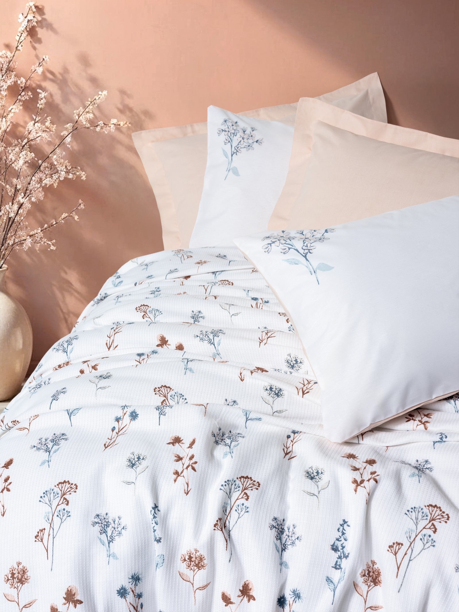 Cotton Box Estiva Çift Kişilik Pike Takımı Briar Somon