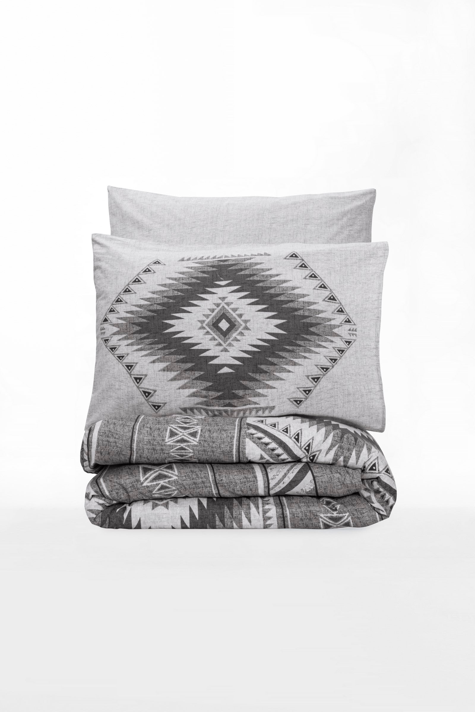 Cotton Box Ethnic Double Duvet Cover Set Delos Anthracite