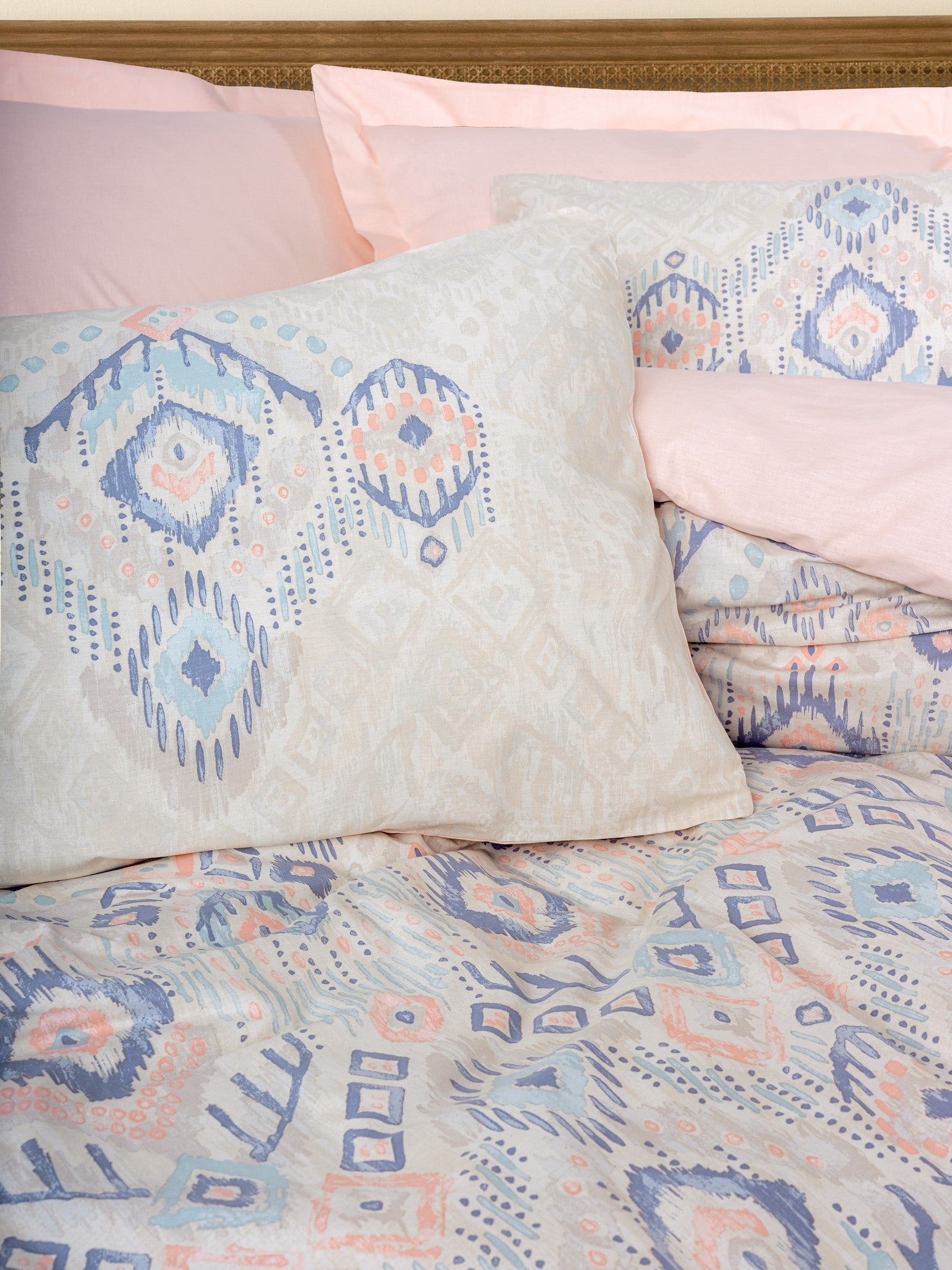 Cotton Box Ethnic Çift Kişilik Nevresim Takımı Mosola Somon