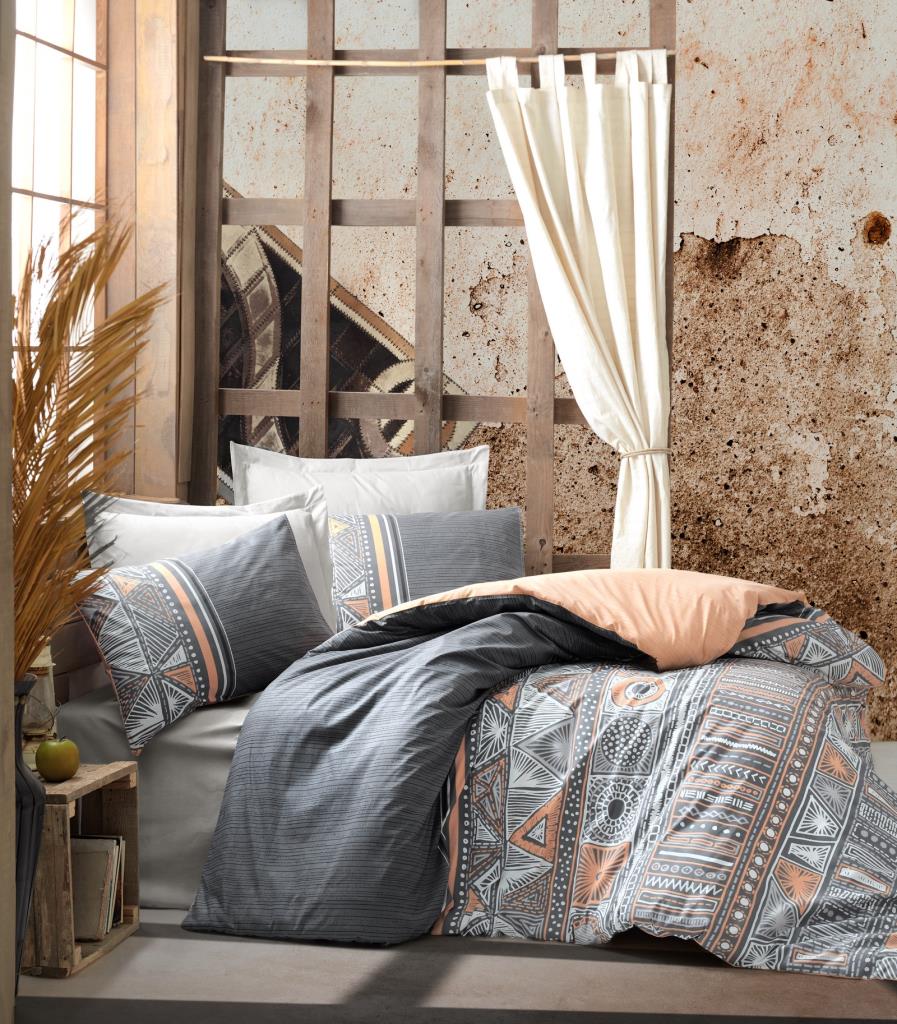 Cotton Box Ethnic Single Duvet Cover Set Adiel Gray