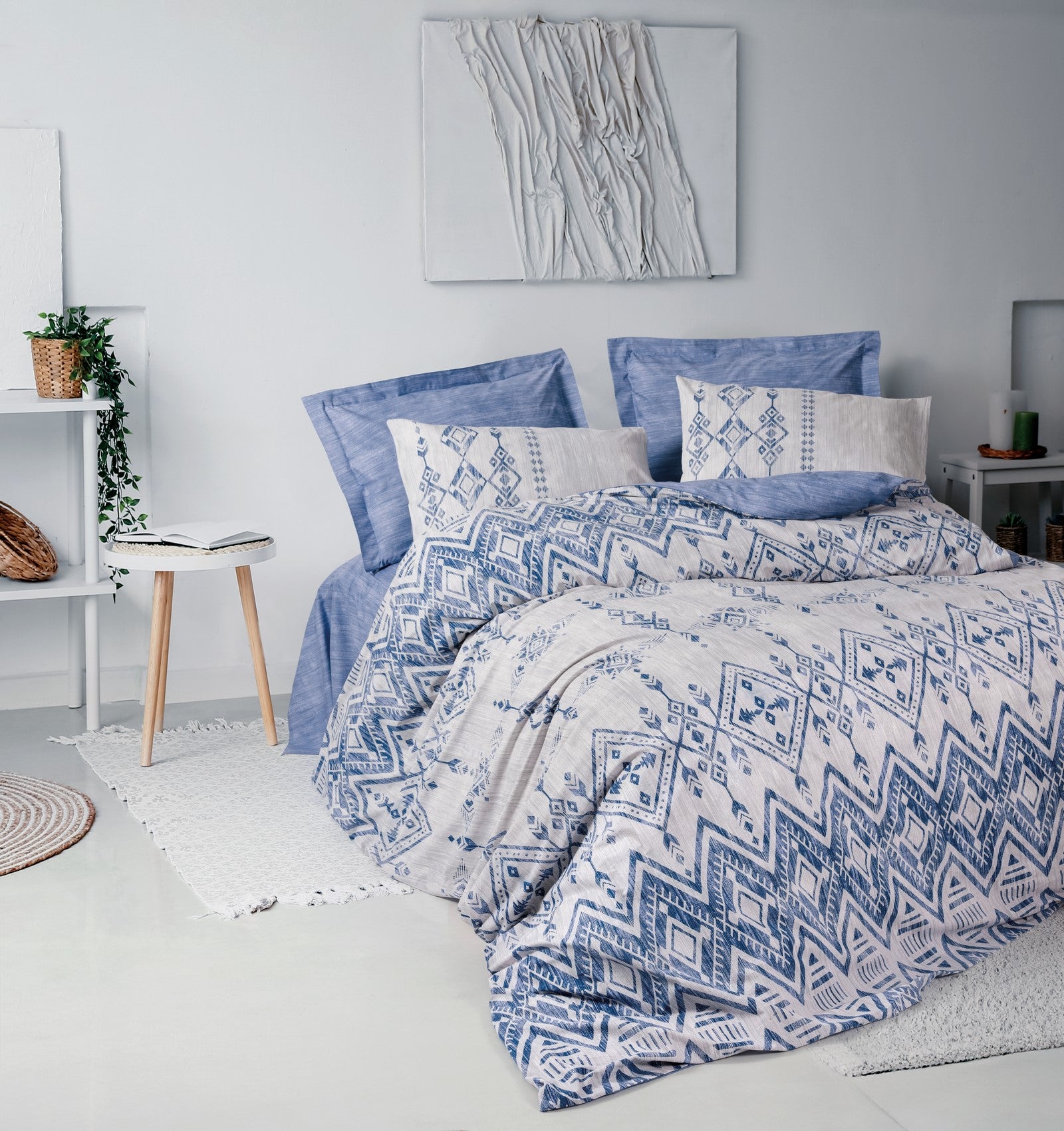 Cotton Box Ethnic Single Duvet Cover Set Cleo Blue