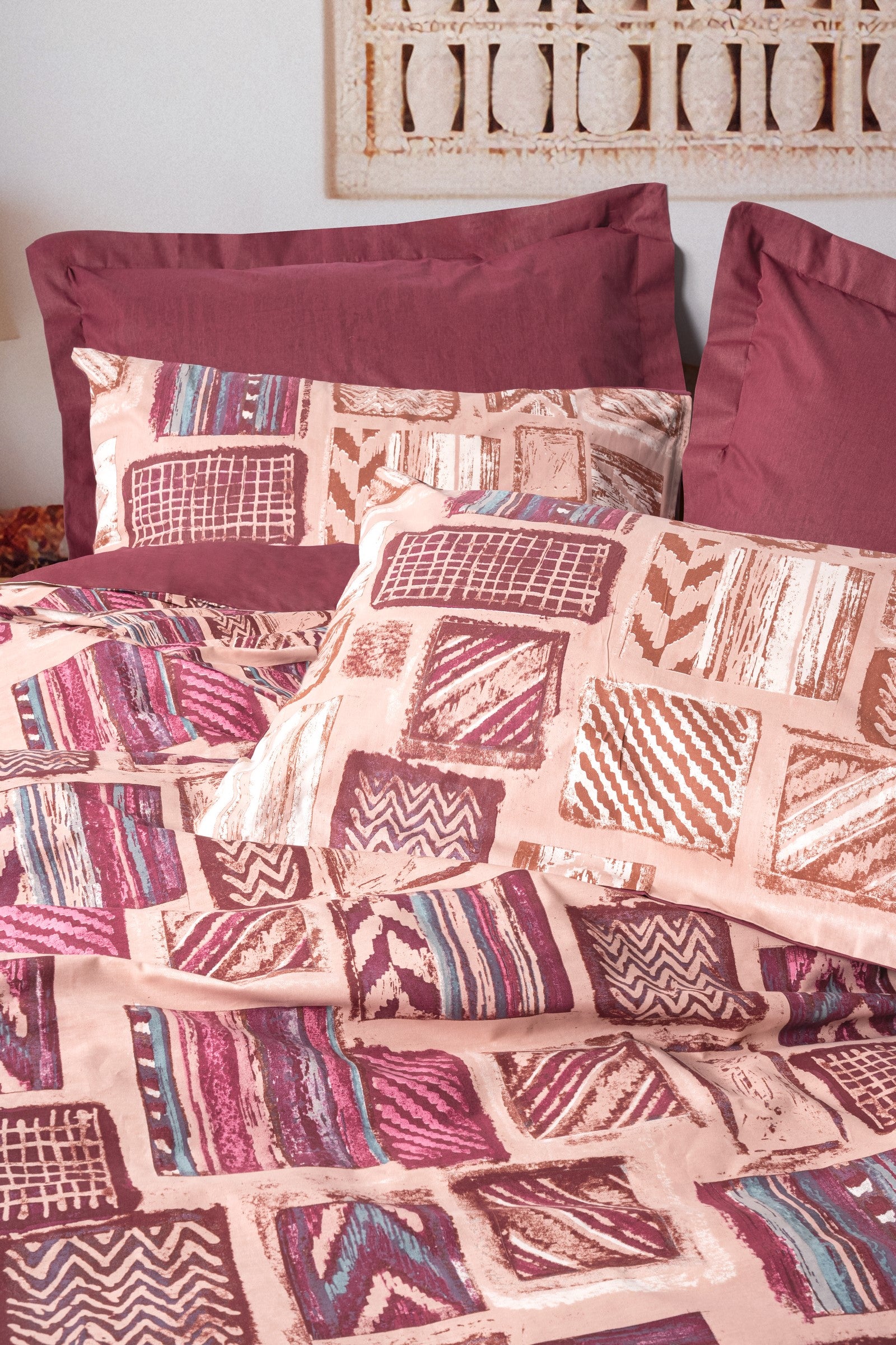 Cotton Box Ethnic Tek Kişilik Nevresim Takımı Estilo Bordo