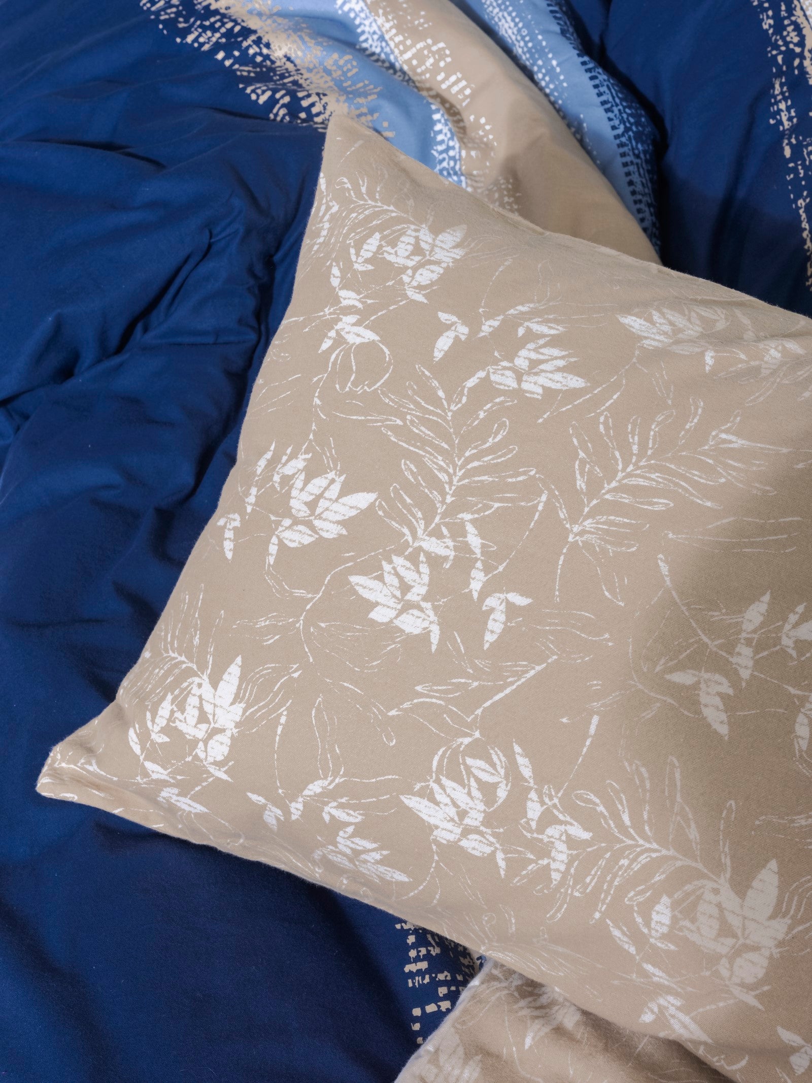 Cotton Box Flanel Çift Kişilik Nevresim Takımı Blueline Lacivert