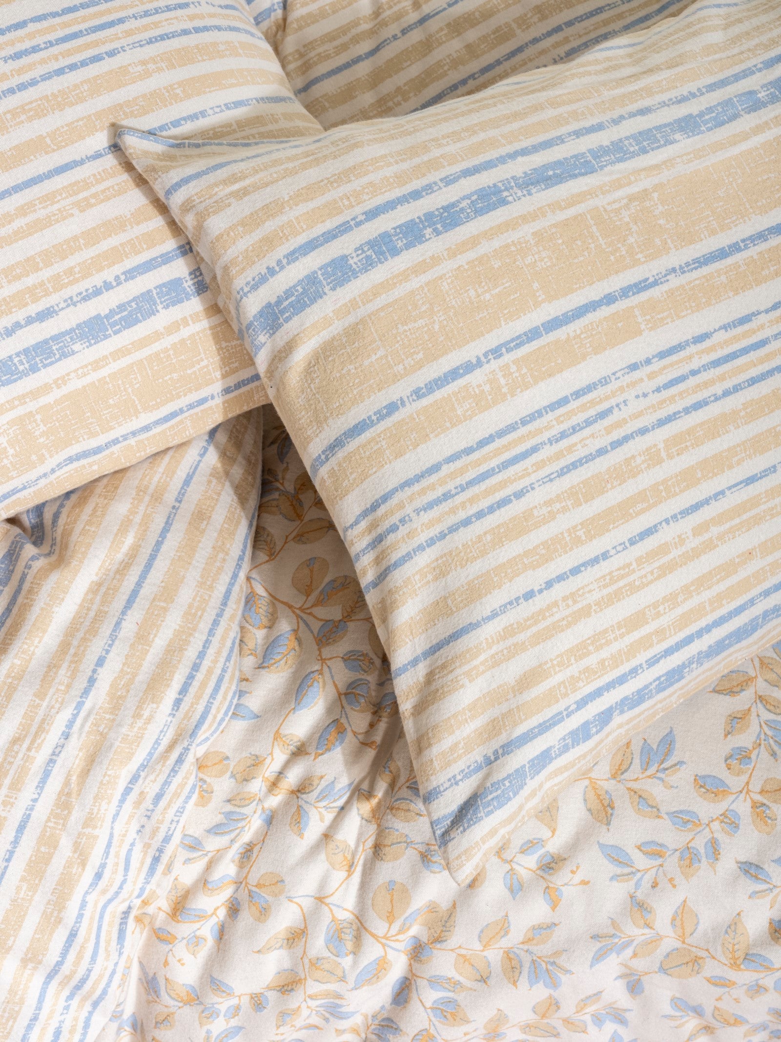 Cotton Box Flanel Tek Kişilik Nevresim Takımı Roof Mavi