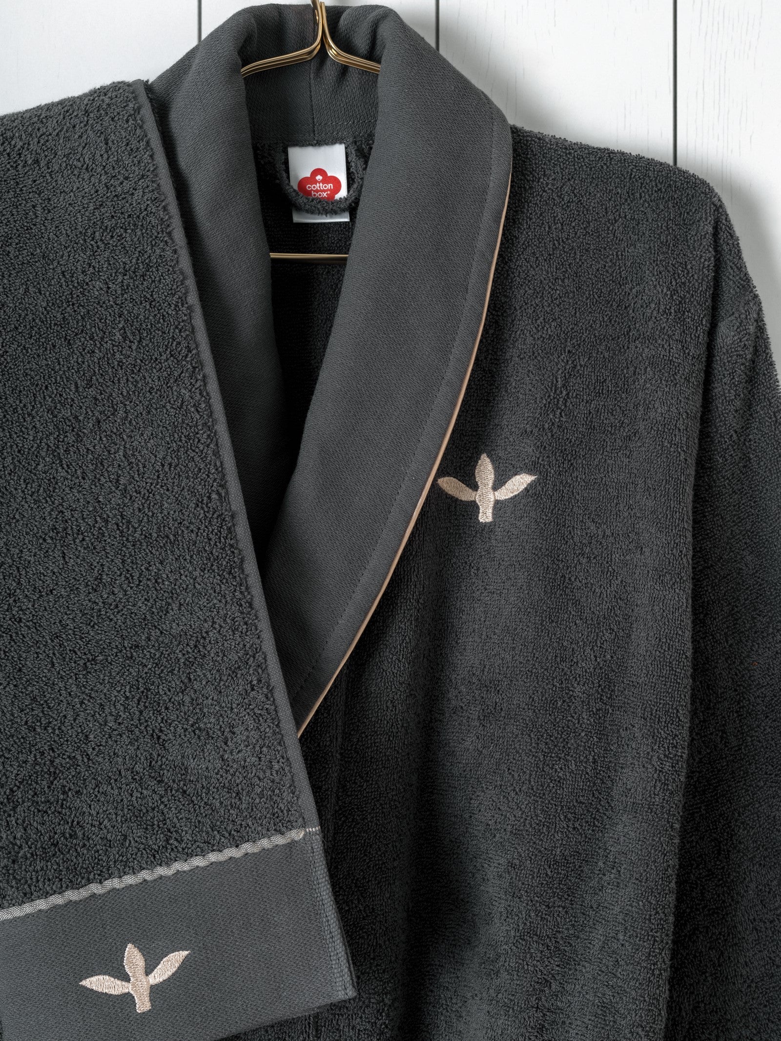 Cotton Box Folk Art Family Robe Set Yamka Beige-Anthracite