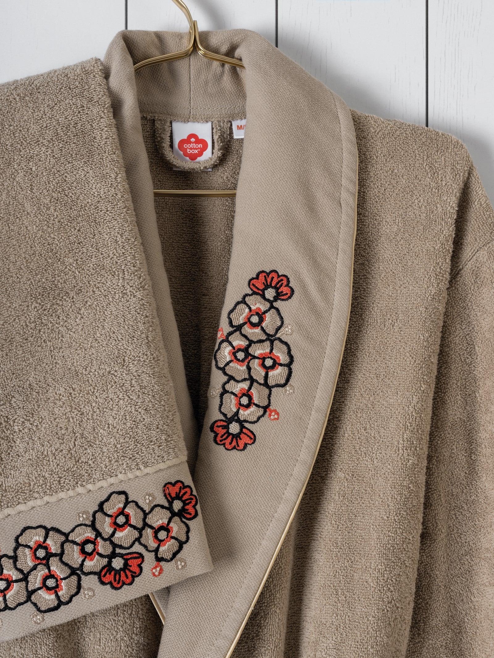 Cotton Box Folk Art Family Robe Set Yamka Beige-Anthracite