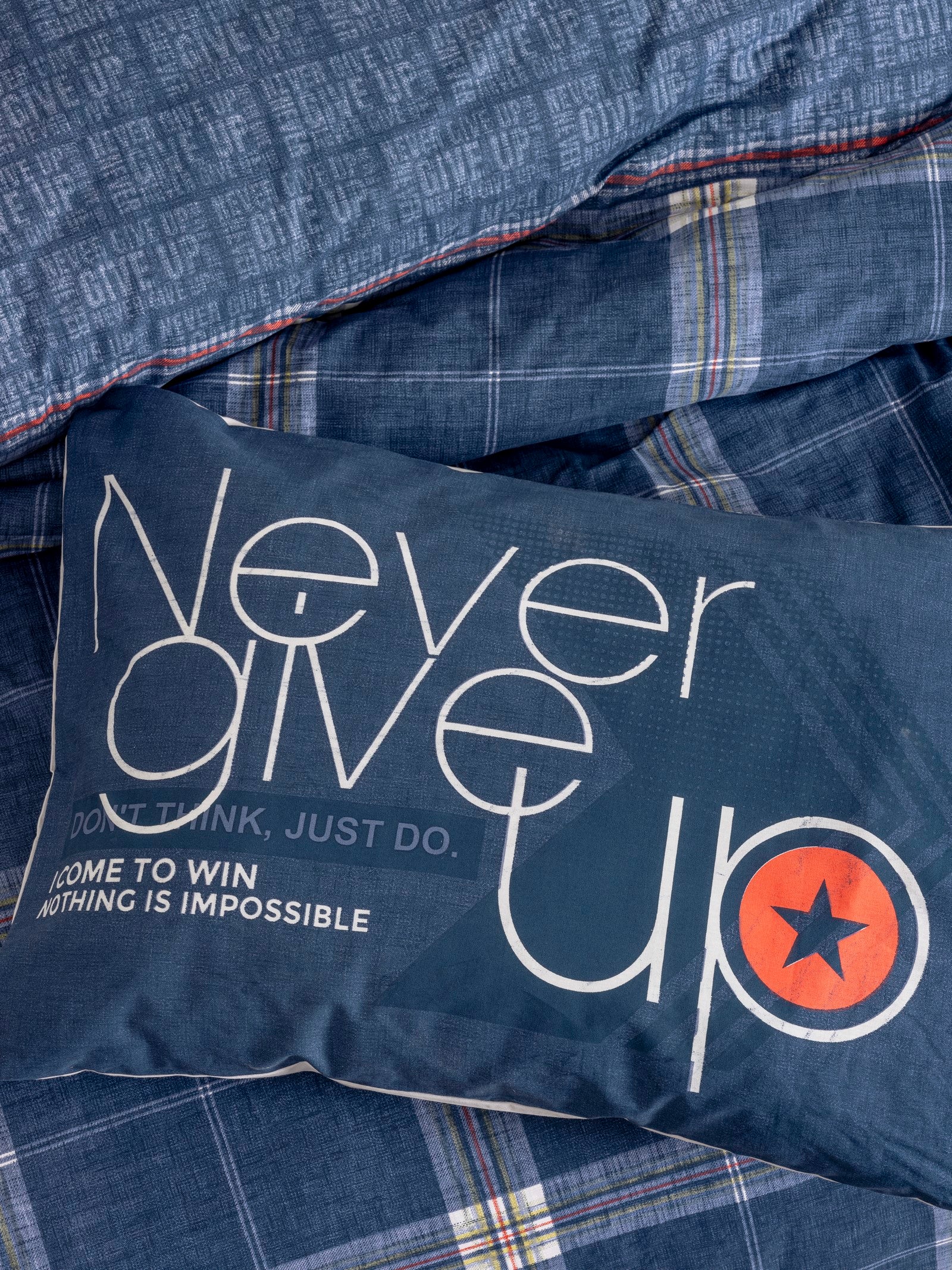 Cotton Box Teen Room Single Duvet Cover Set with Elastic Sheets Given Gray