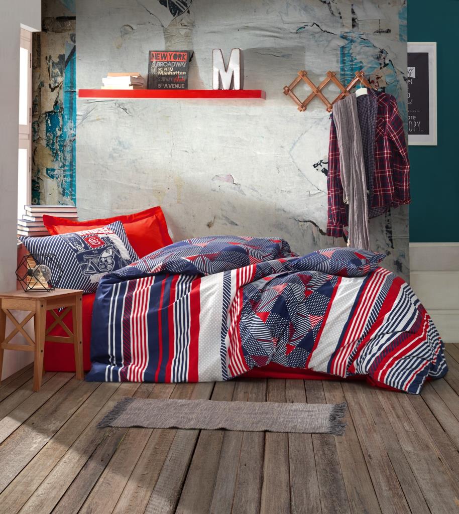 Cotton Box Young Room Single Duvet Cover Set The Riders Red