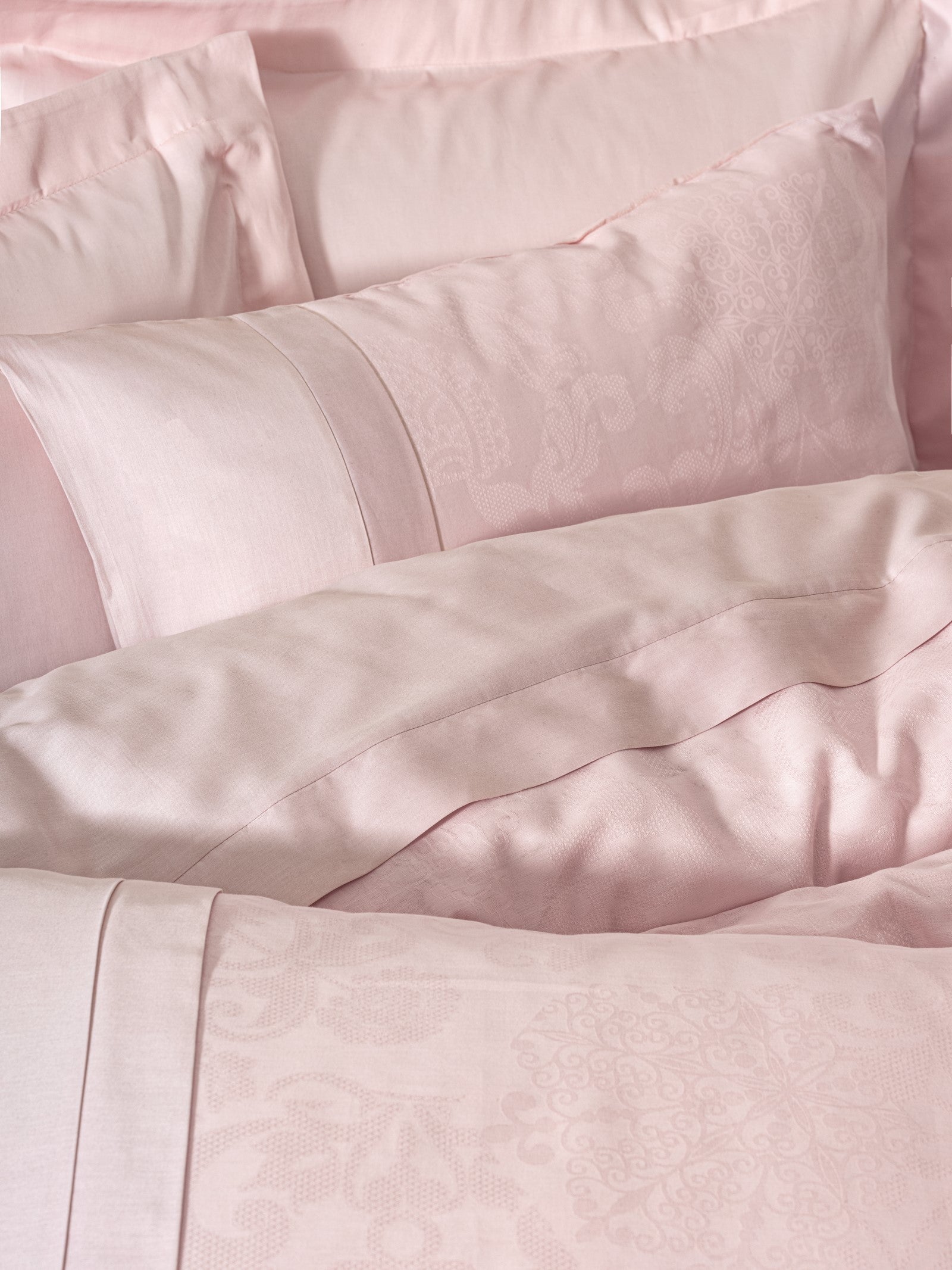 Cotton Box Jakarlı Saten Çift Kişilik Nevresim Takımı Jana Pudra