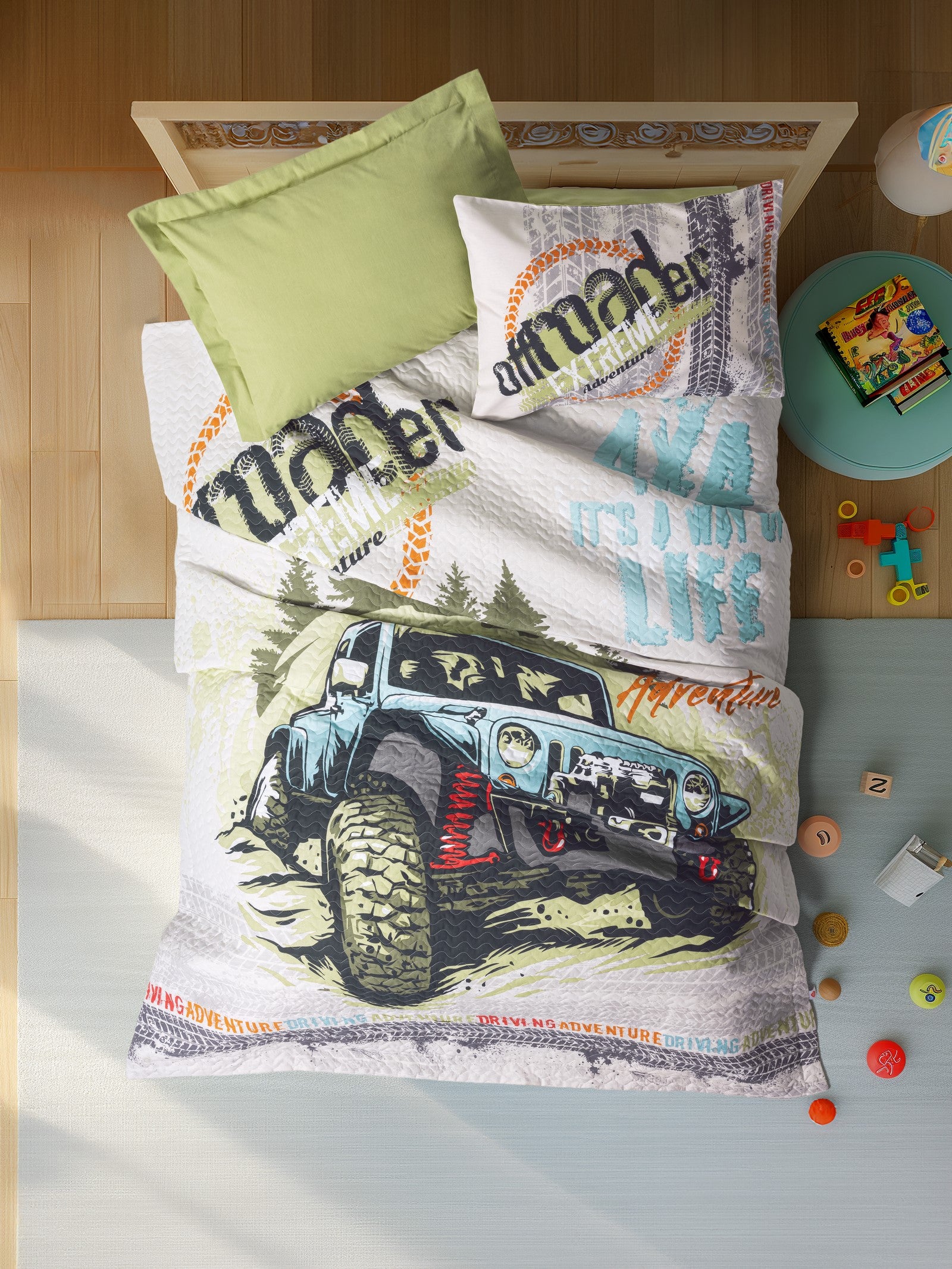 Cotton Box Junior Single Complete Set Adventure Green