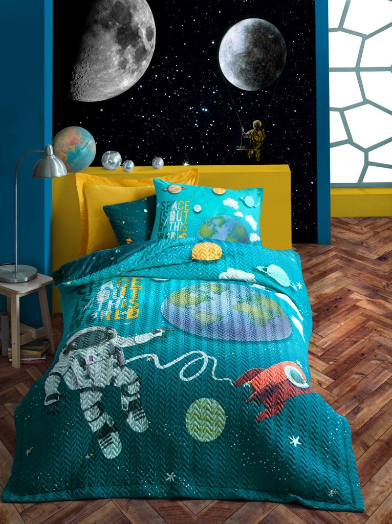 Cotton Box Junior Single Complete Set Little Astronaut Turquoise