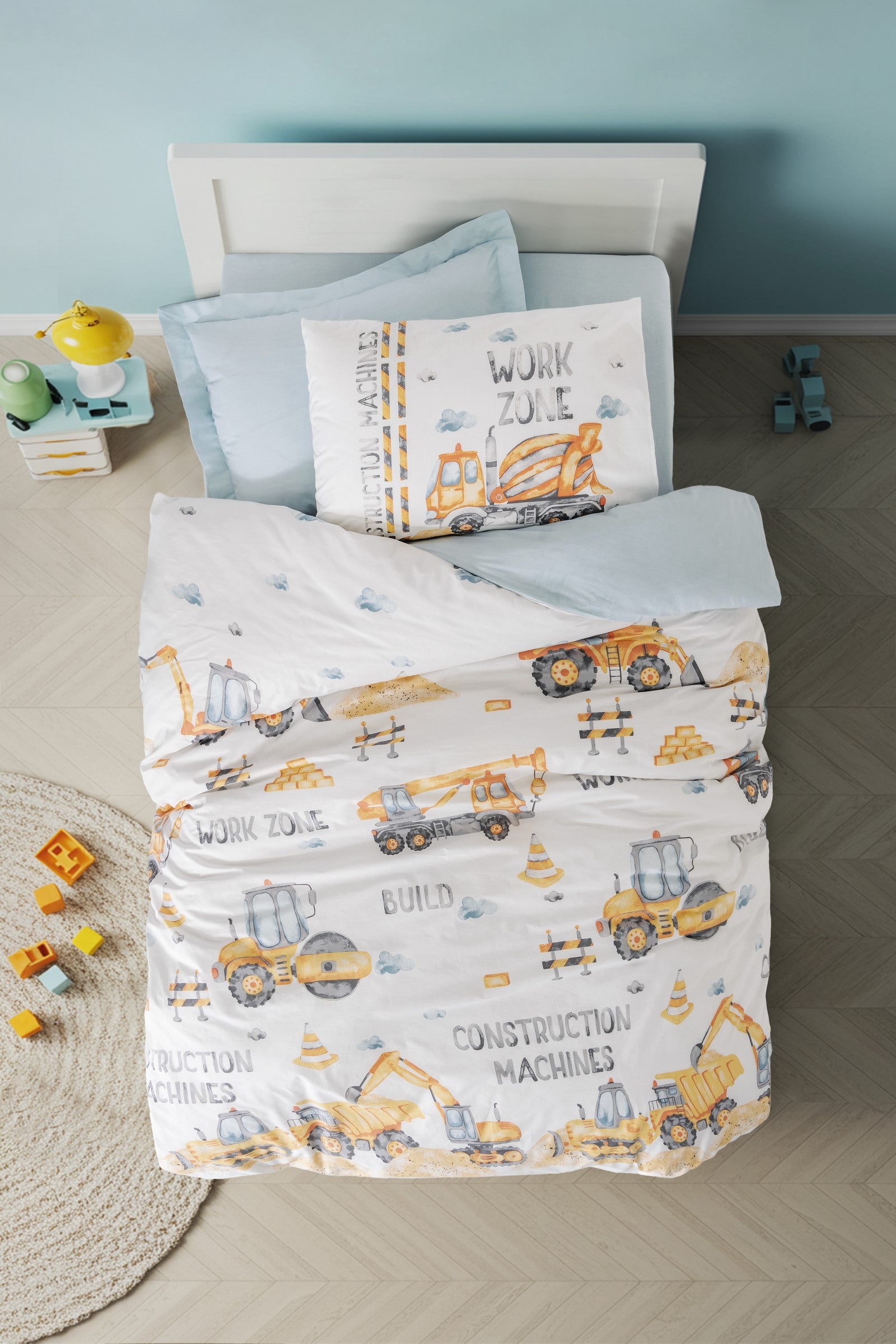 Cotton Box Junior Комплект постельного белья с натяжной простыней для односпальной кровати Buildo Синий